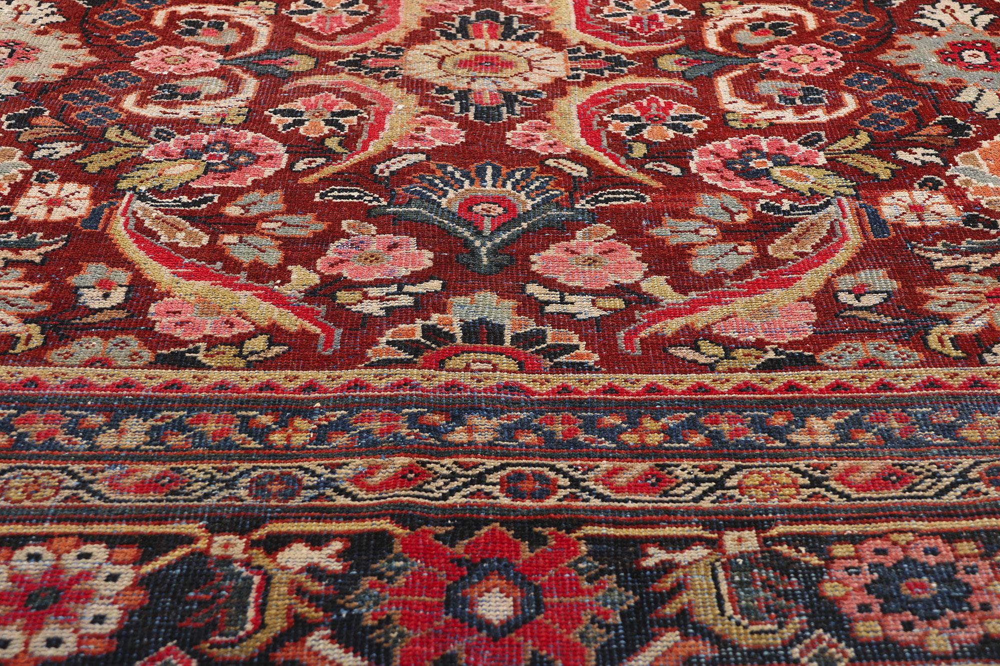 Antiker persischer Mahal-Teppich von 1910 mit traditionellem Stil (Handgeknüpft) im Angebot