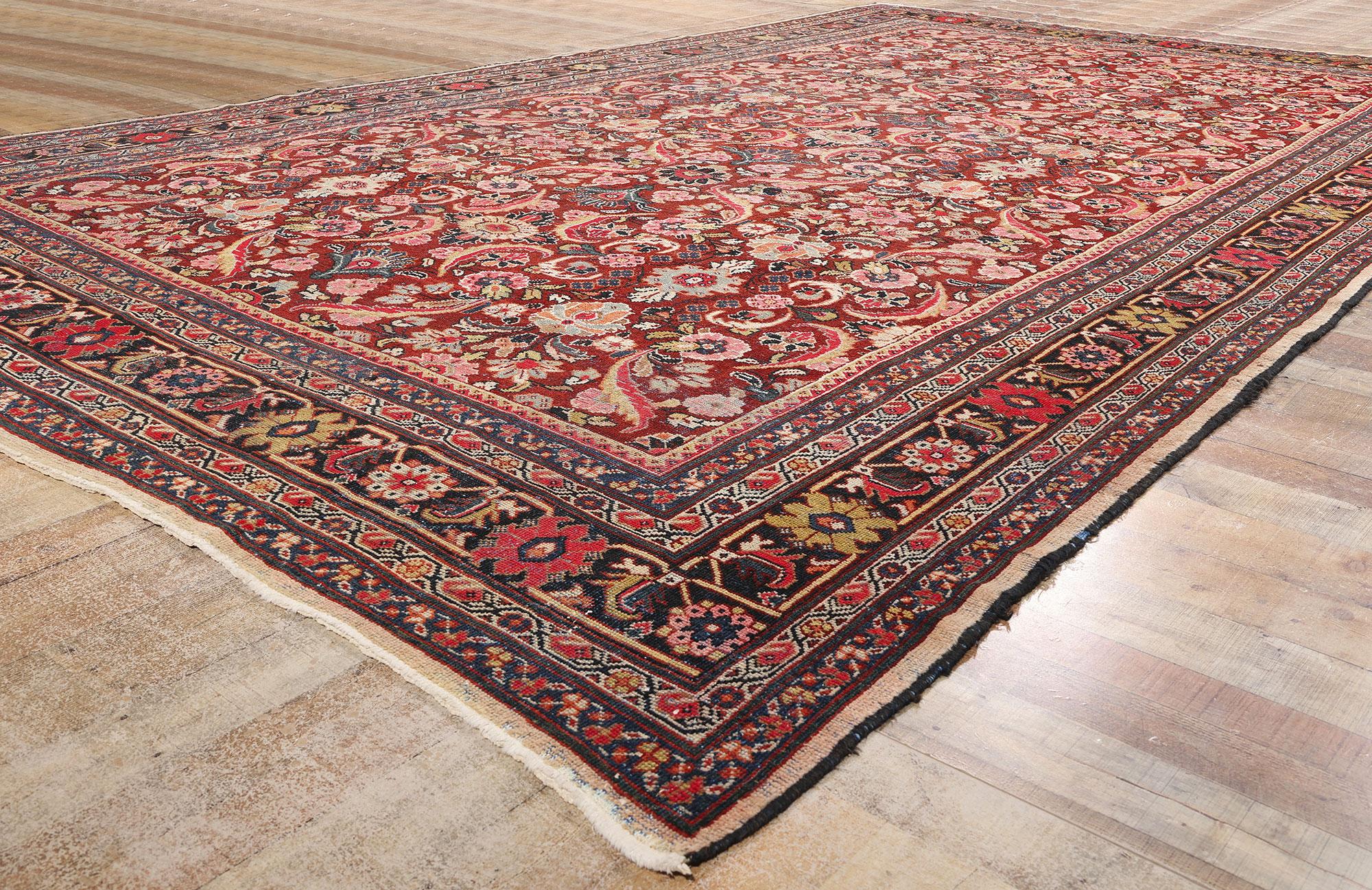 Antiker persischer Mahal-Teppich von 1910 mit traditionellem Stil (20. Jahrhundert) im Angebot