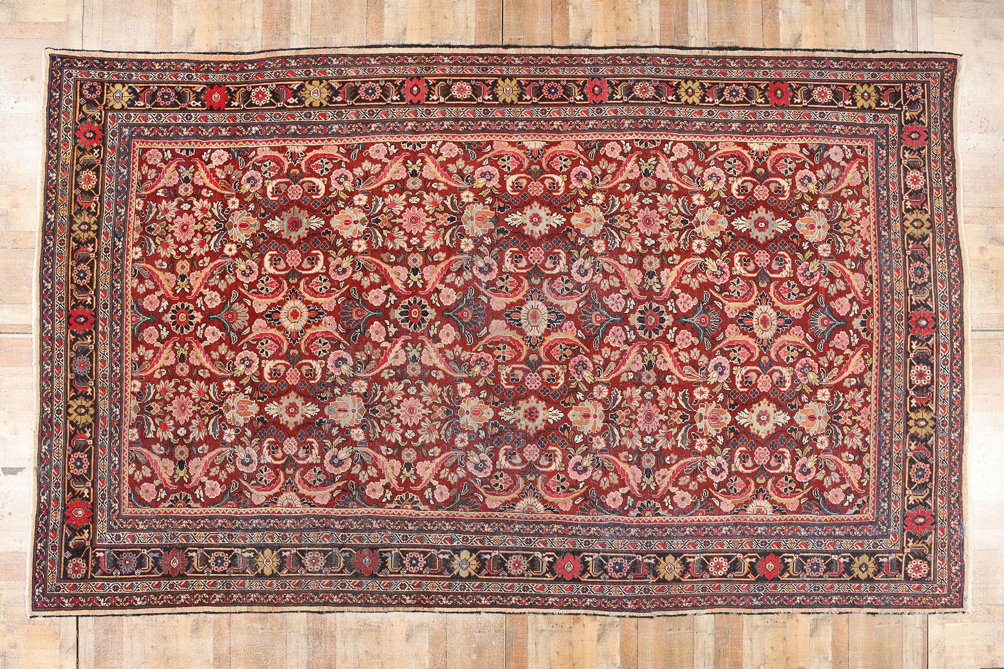 Antiker persischer Mahal-Teppich von 1910 mit traditionellem Stil im Angebot 1