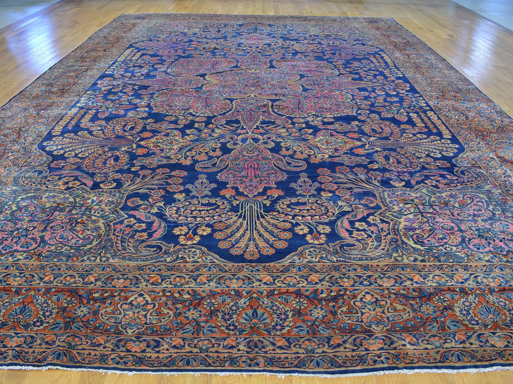 Sarouk Farahan 1910s Antique Persian Mohajeran Sarouk Oversize Rug - 12'0