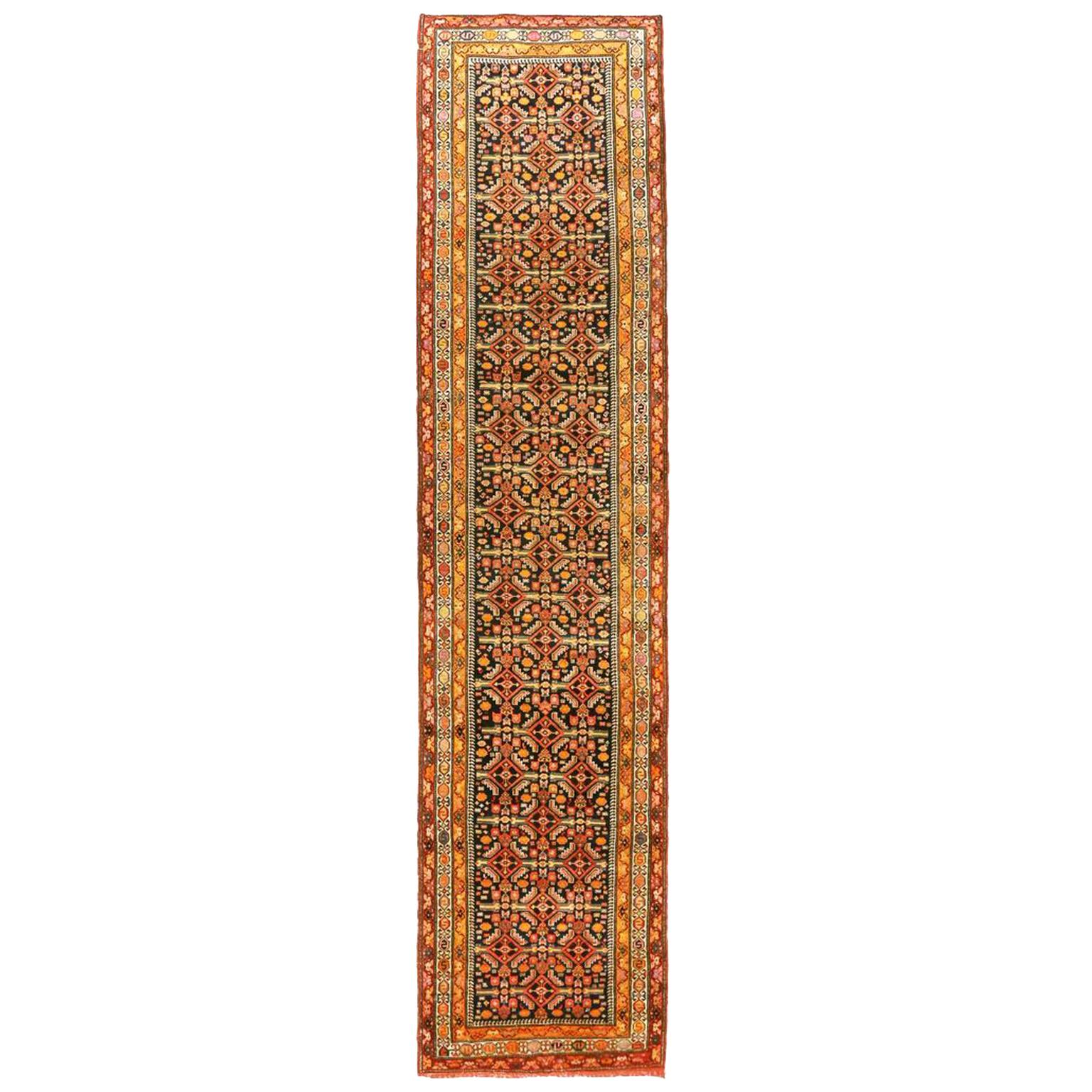 1910s Antique Persian Rug Azerbaijan Style with Fine Floral and Geometric Design For Sale