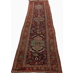 1910s Antique Persian Sultanabad Runner Rug, Hand-Knotted Wool Rug, 3′0″ × 16′1″