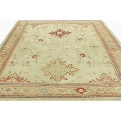 1910s Antique Persian Sultanabad Wool Area Rug with Floral Motifs, 13'0" x 14'1