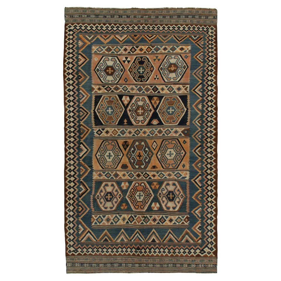 Antique Russian Khotan Rug with Brown Diamond Details on Beige Field ...