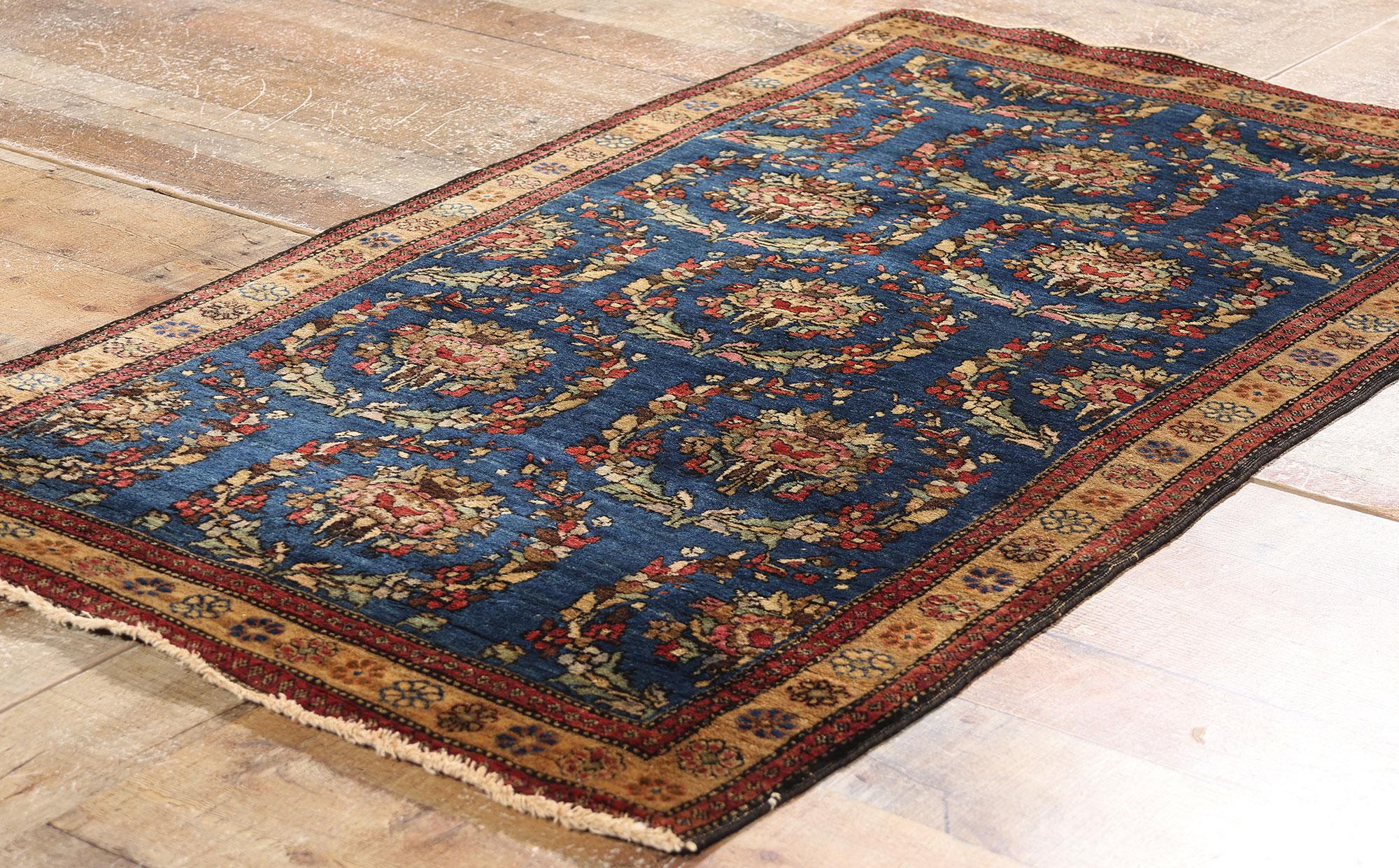 Lana Tappeto Sarouk Persiano Zaffiro Antico del 1910 con stile tradizionale in vendita