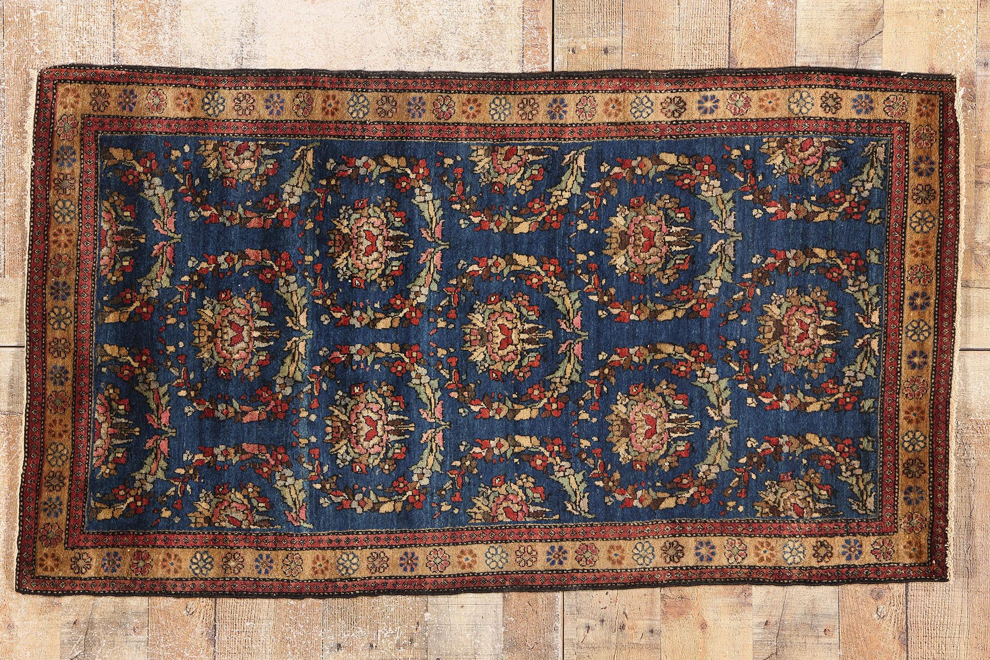 Tappeto Sarouk Persiano Zaffiro Antico del 1910 con stile tradizionale in vendita 2