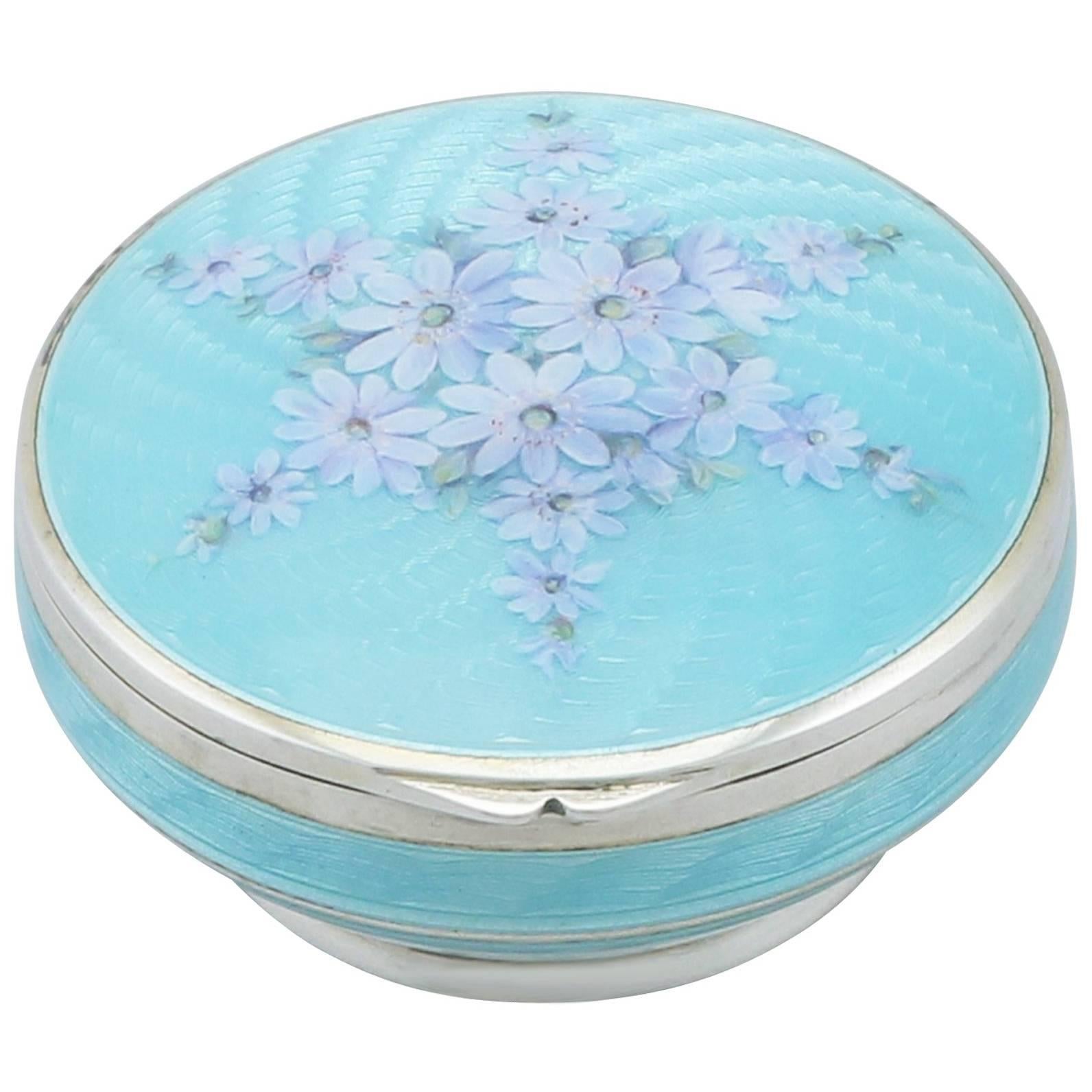 1910s Antique Sterling Silver and Enamel Box