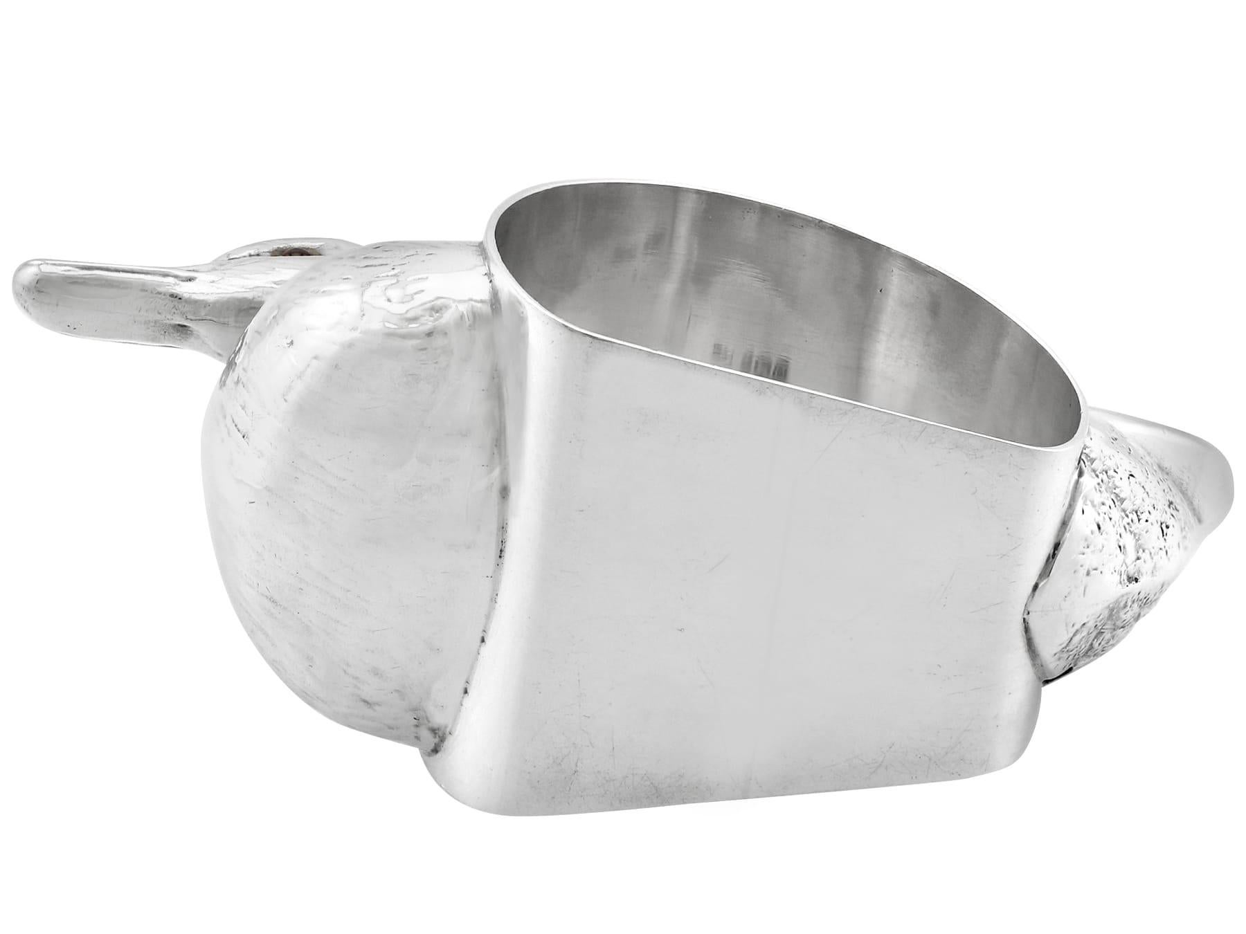 1910s Antique Sterling Silver Duck Napkin Ring For Sale 1