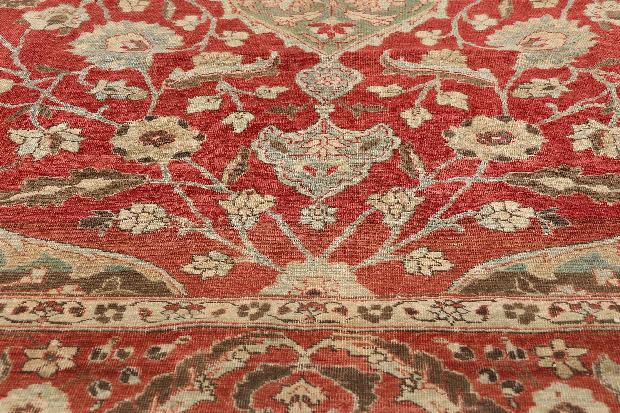 Noué à la main Tapis persan Mahal ancien des années 1910 avec style moderne en vente