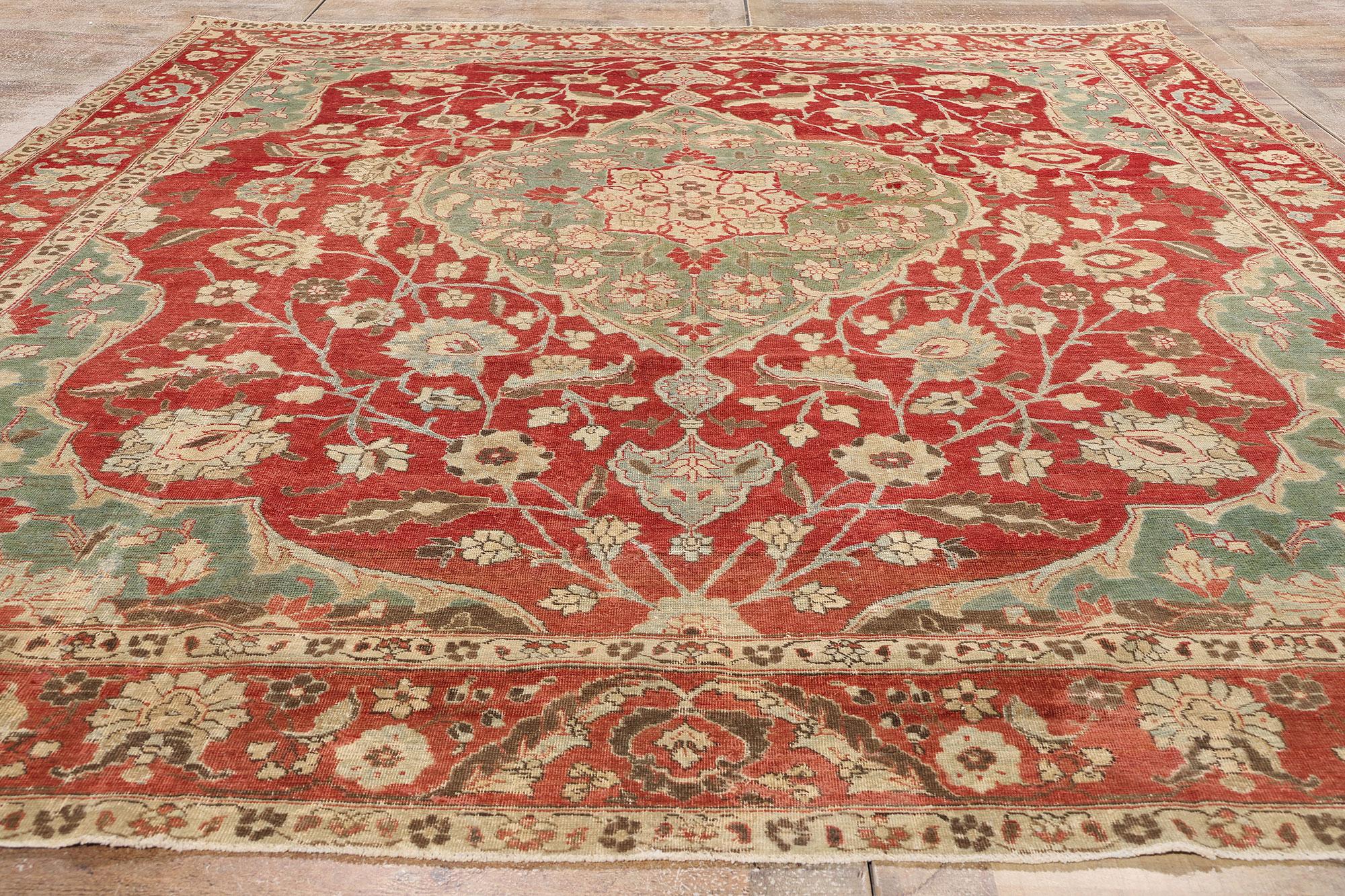 Tapis persan Mahal ancien des années 1910 avec style moderne en vente 1