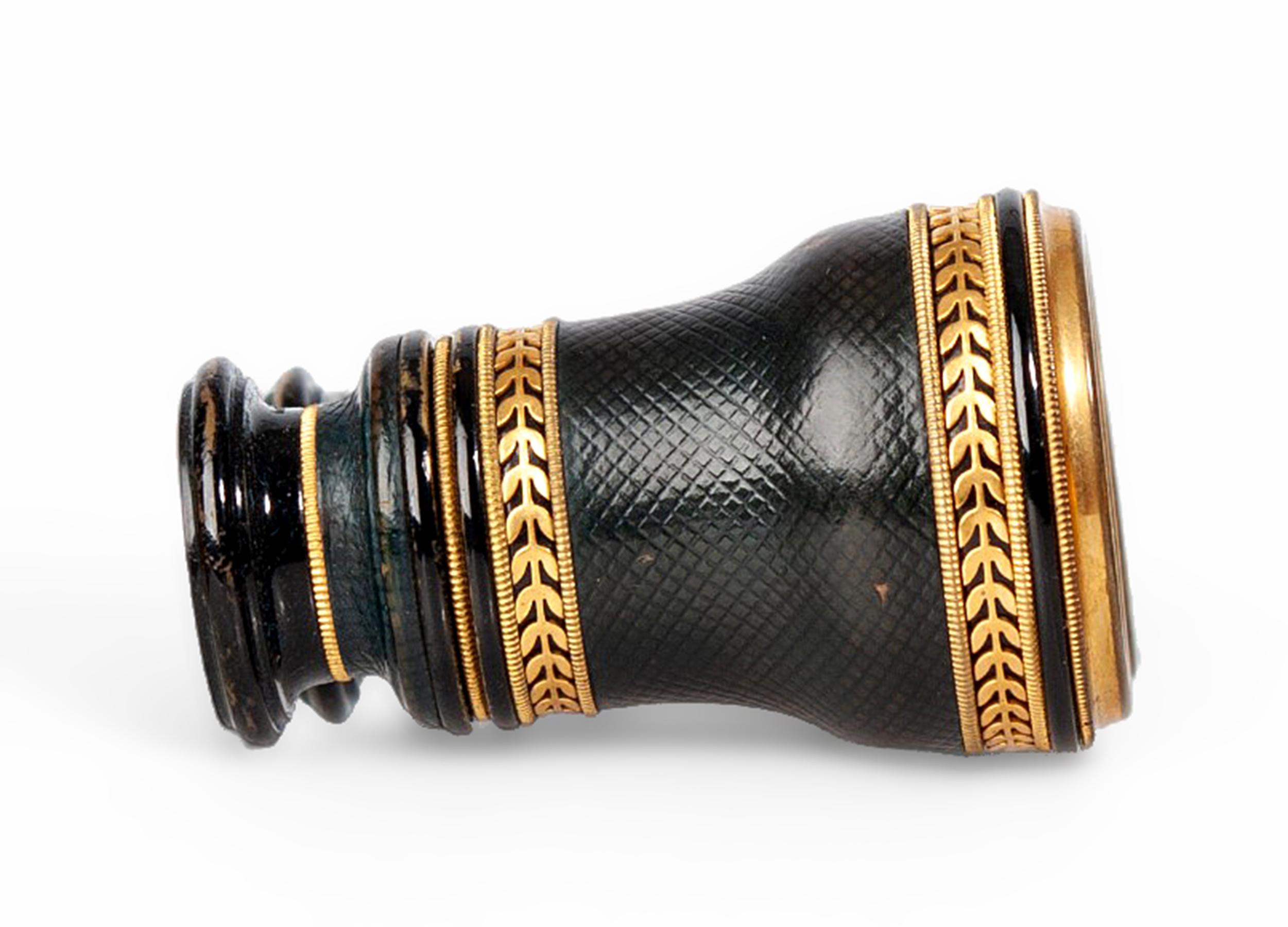 1910s Art Nouveau Lemaire-Like Brass Binoculars/Glasses and Leather Case, France In Good Condition For Sale In North Miami, FL