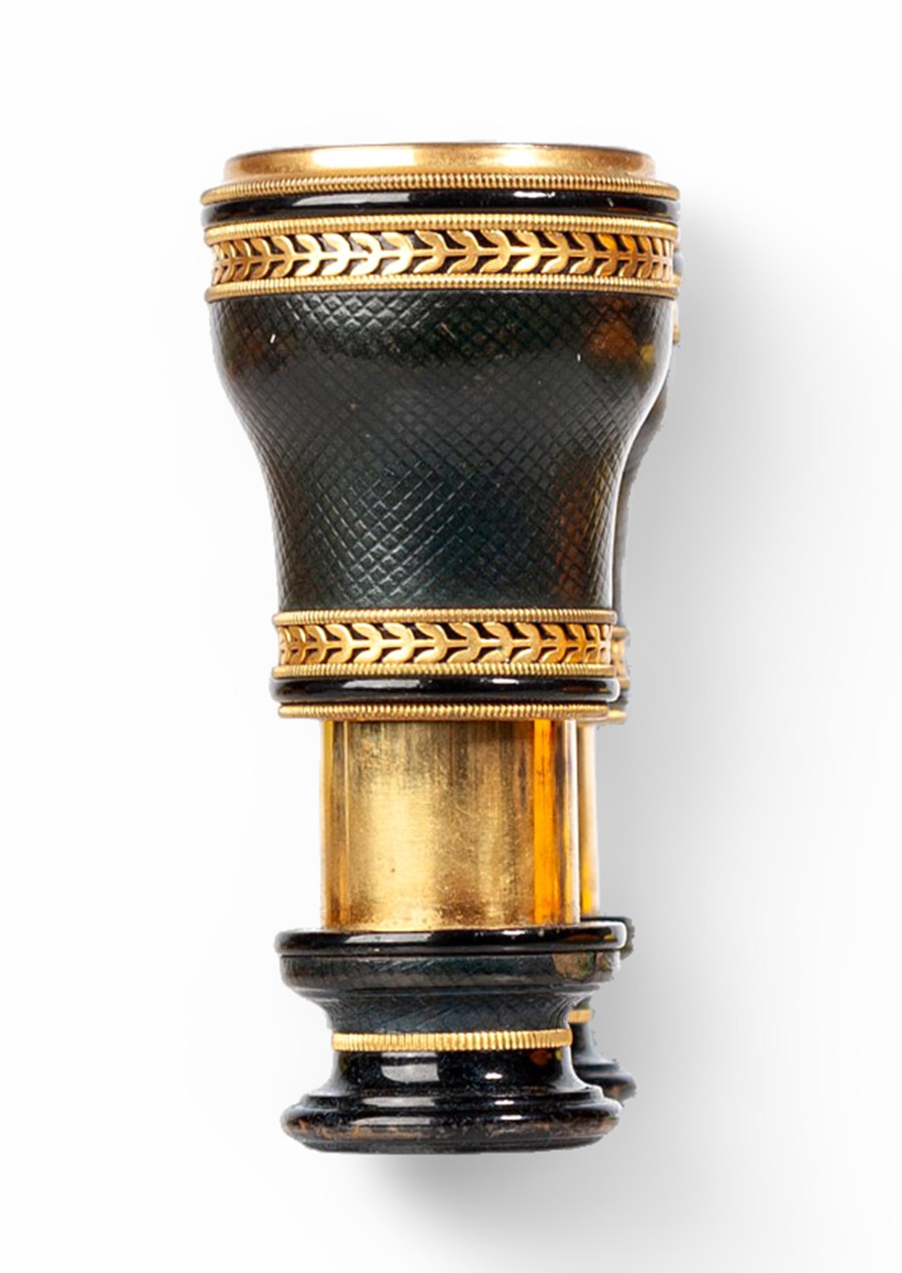1910s Art Nouveau Lemaire-Like Brass Binoculars/Glasses and Leather Case, France For Sale 1