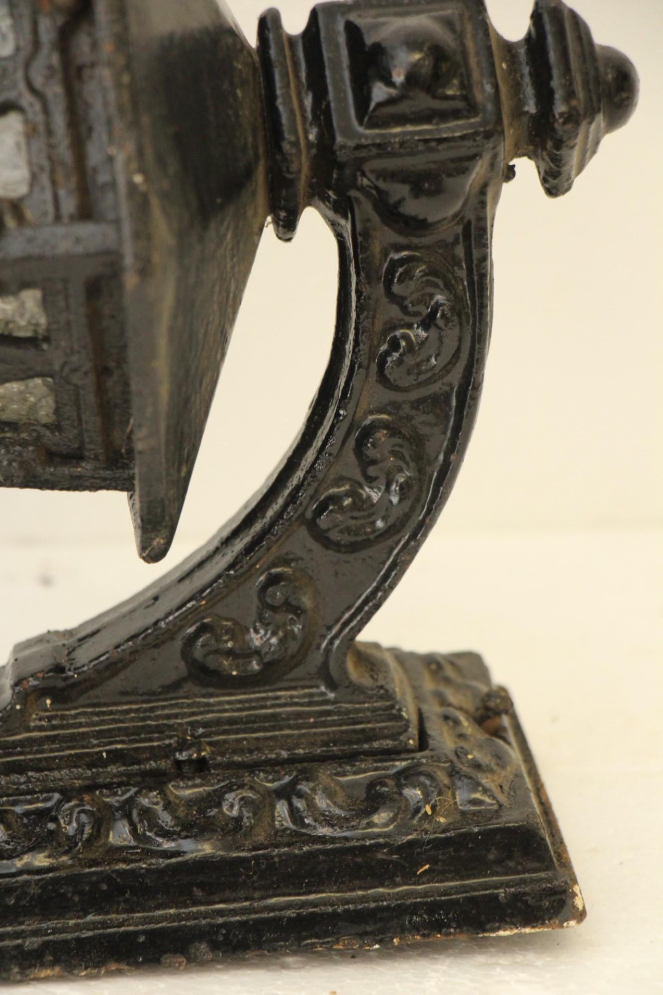 1910s Arts & Crafts Heavy Cast Iron Exterior Lantern Sconce, Single Available In Good Condition In New York, NY