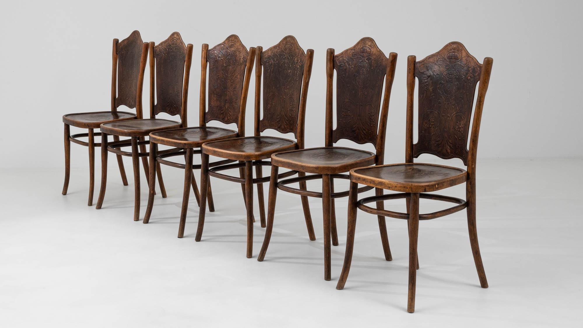 1910s Austrian Wooden Dining Chairs By Thonet, Set of 6 For Sale 7