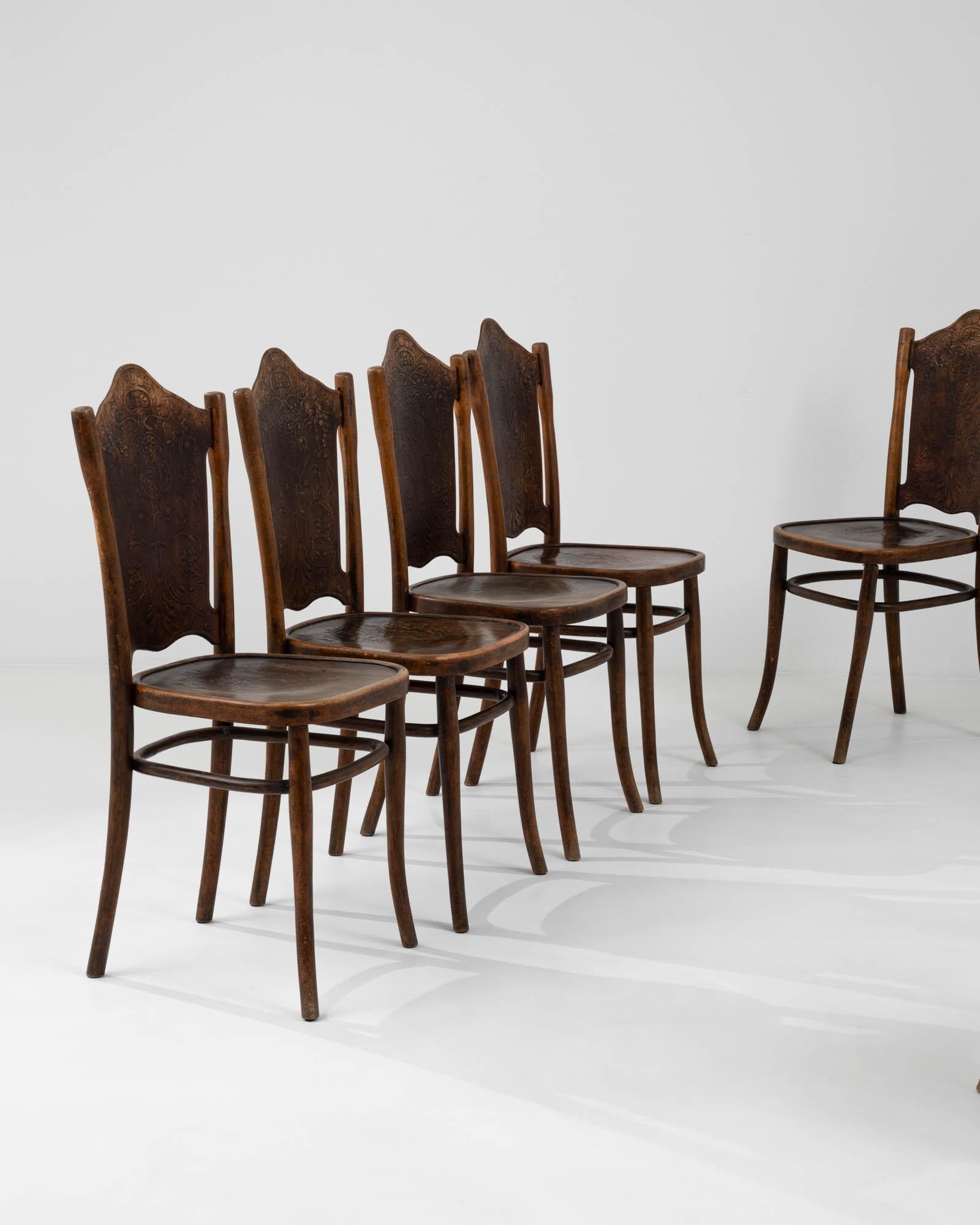20th Century 1910s Austrian Wooden Dining Chairs By Thonet, Set of 6 For Sale