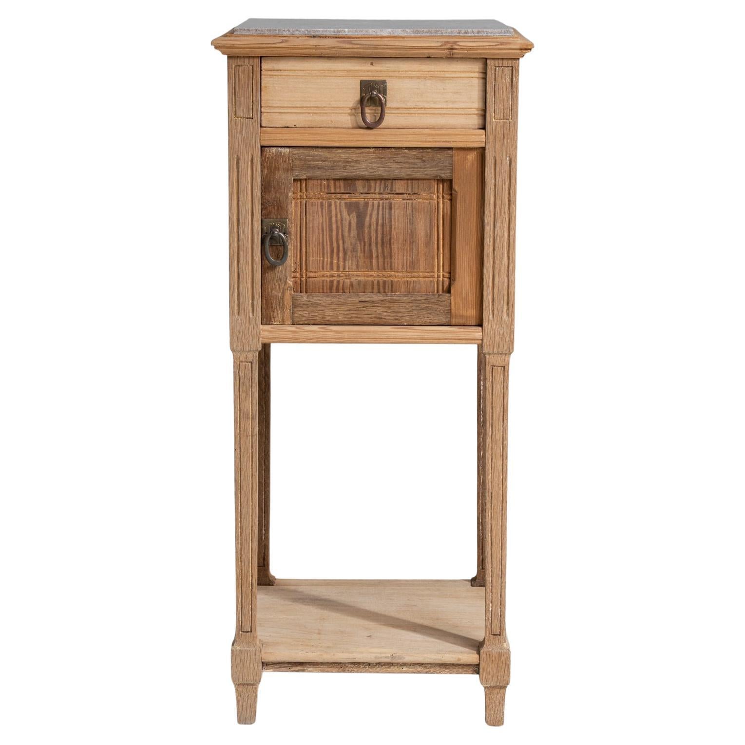 1910s Belgian Bedside Table With Marble Top For Sale