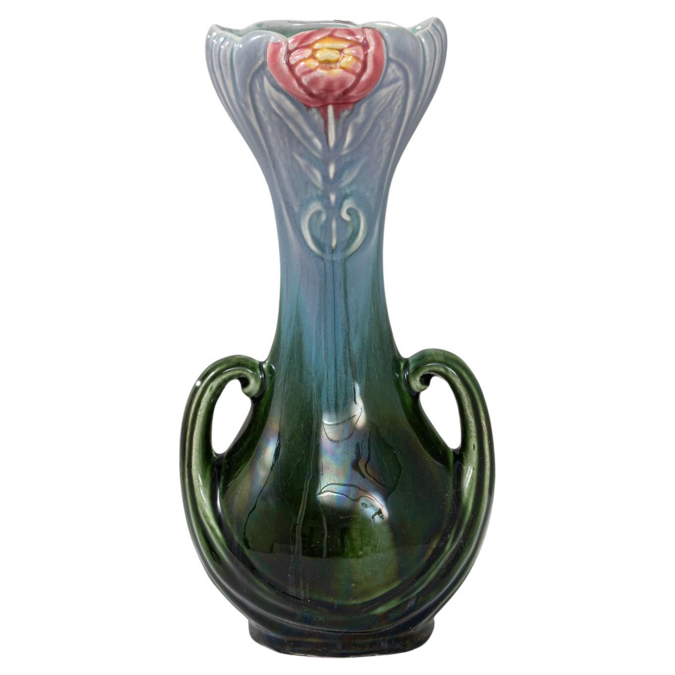 1910s Belgian Glass Vase