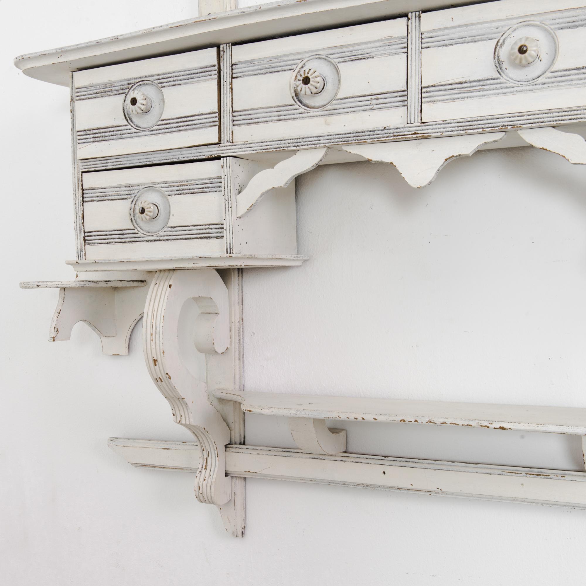 1910s Belgian Kitchen Wall Shelf In Good Condition For Sale In High Point, NC