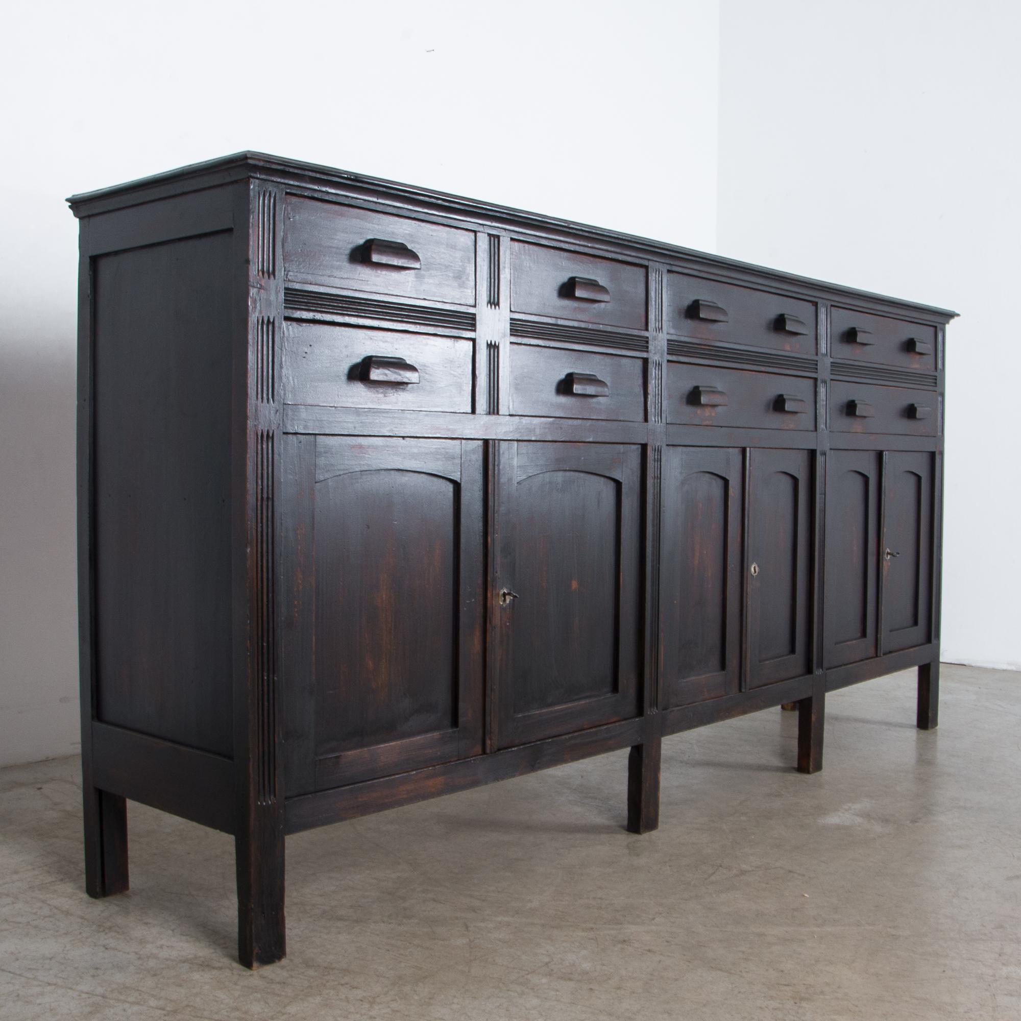 1910s Belgian Pitch Pine Cabinet 1
