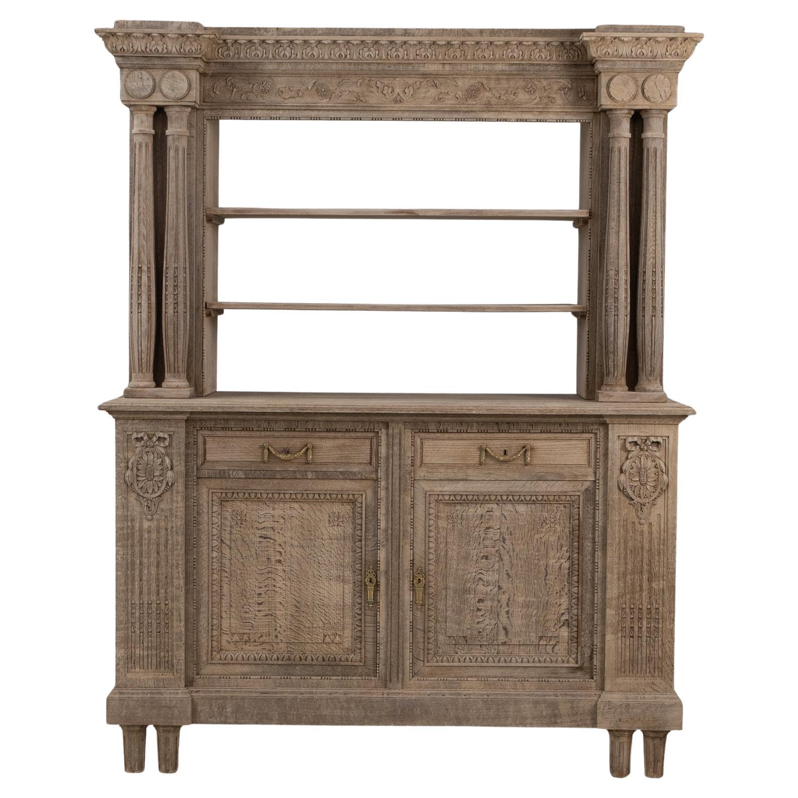 Credenza rinascimentale belga del 1910 in Oak con colonne intagliate