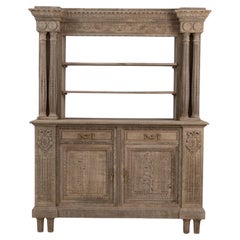 1910s Belgian Renaissance Revival Oak Cupboard With Carved Columns