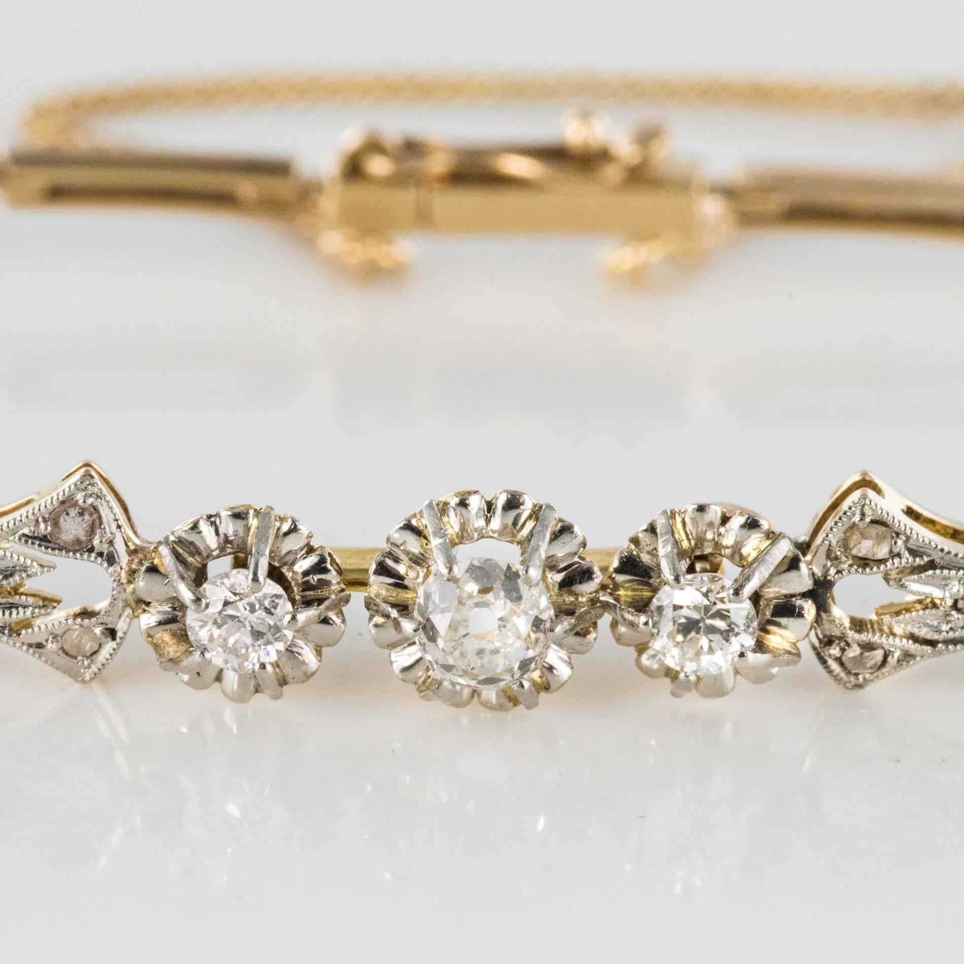 1910s Belle Epoque Floral Pattern Diamonds Link Bracelet 1