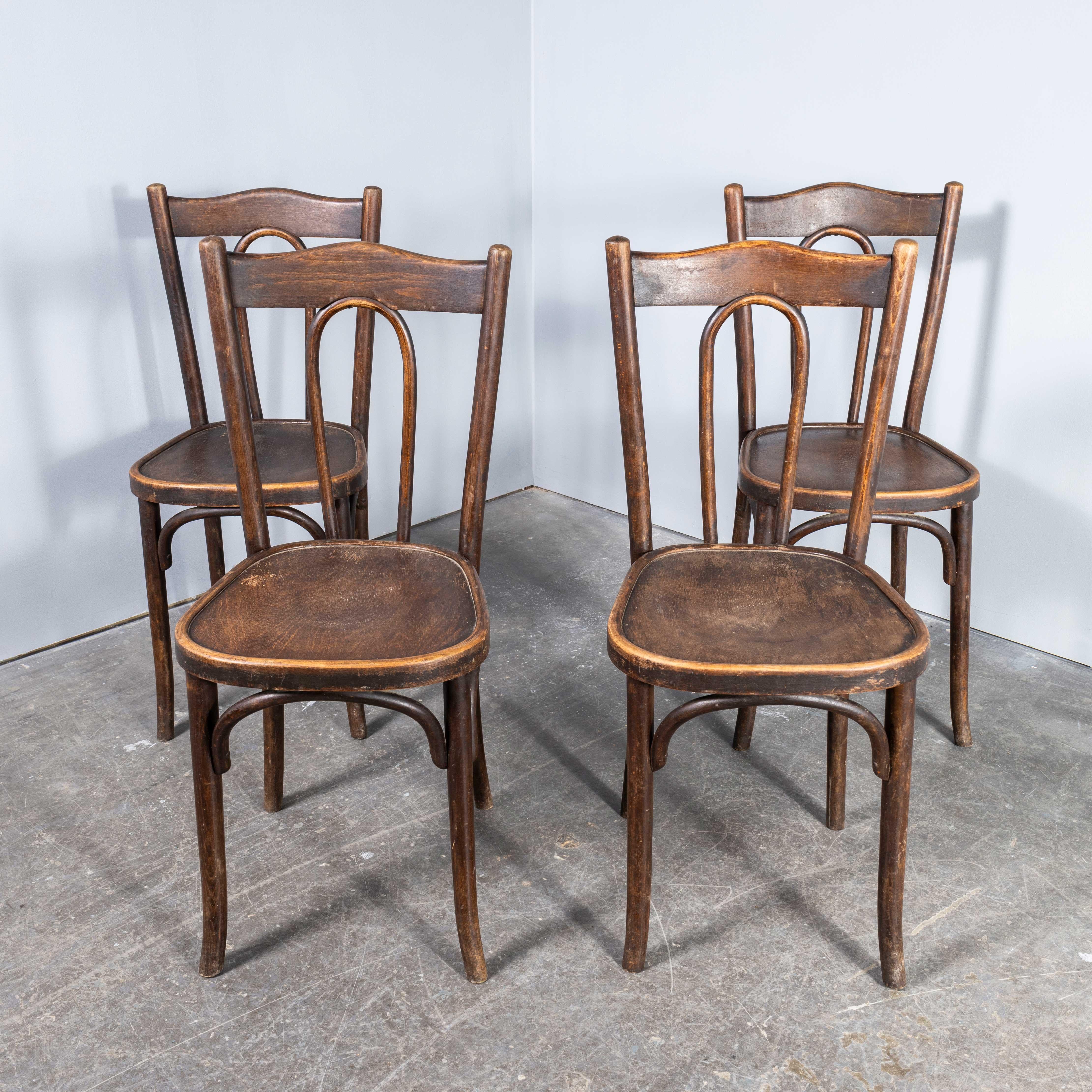 European 1910’s Bentwood Debrecen Early Hoop Back Dining Chairs – Set Of Four