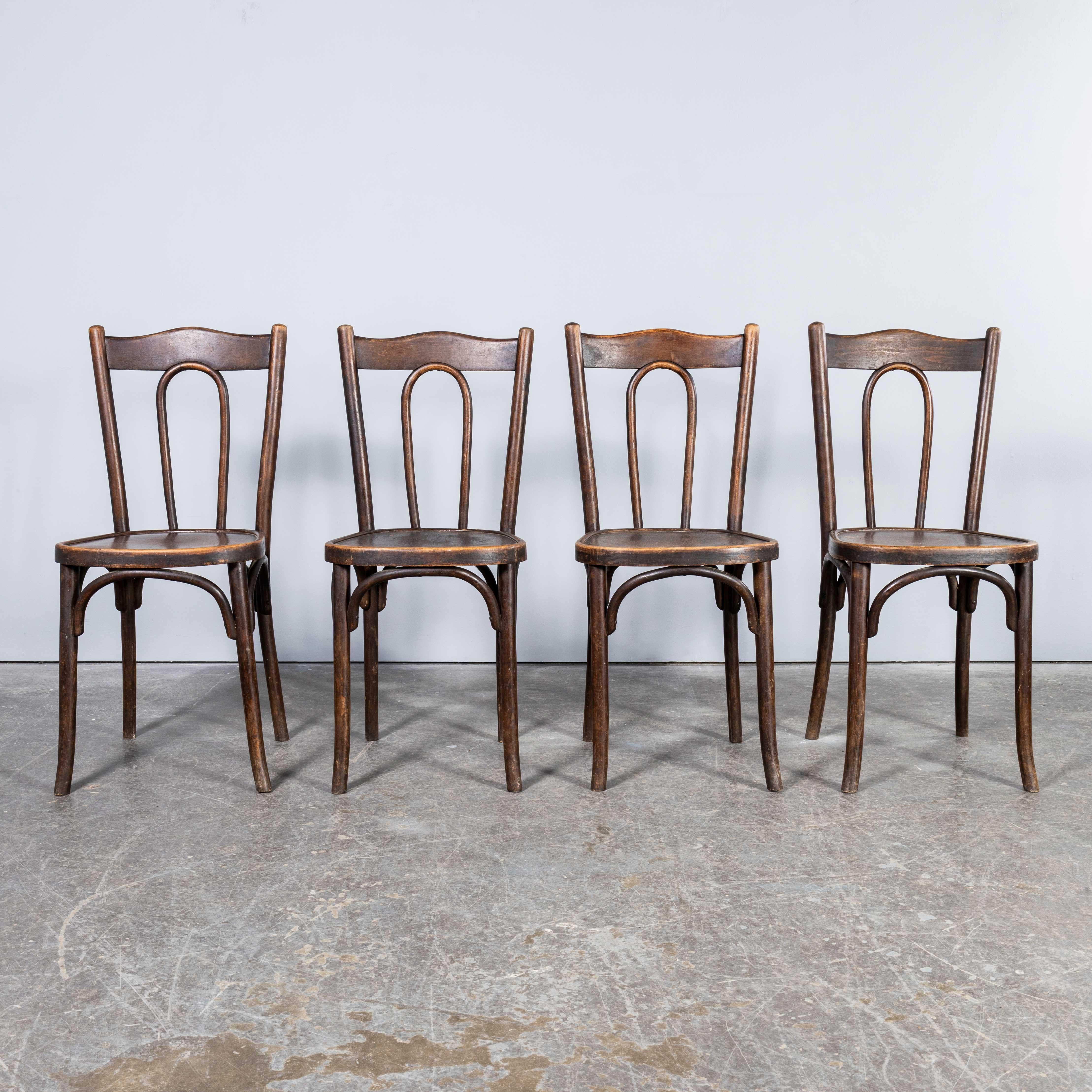 1910’s Bentwood Debrecen Early Hoop Back Dining Chairs – Set Of Four In Good Condition In Hook, Hampshire