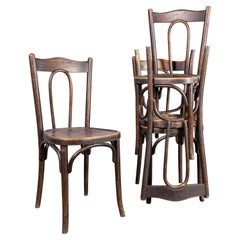 Antique 1910’s Bentwood Debrecen Early Hoop Back Dining Chairs – Set Of Four