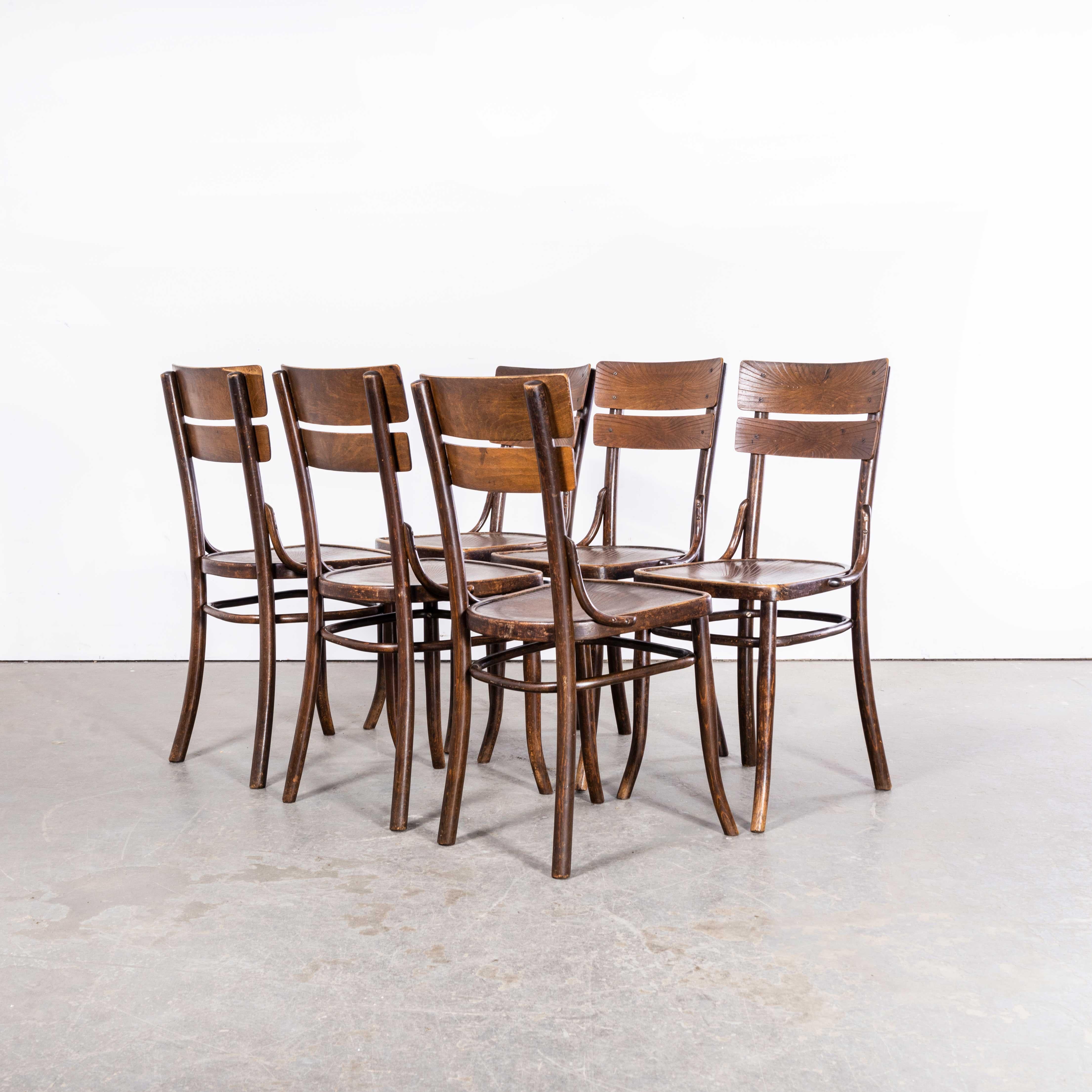 1910's Bentwood Ladder Back Dining Chairs - Mundus - Set Of Six 1