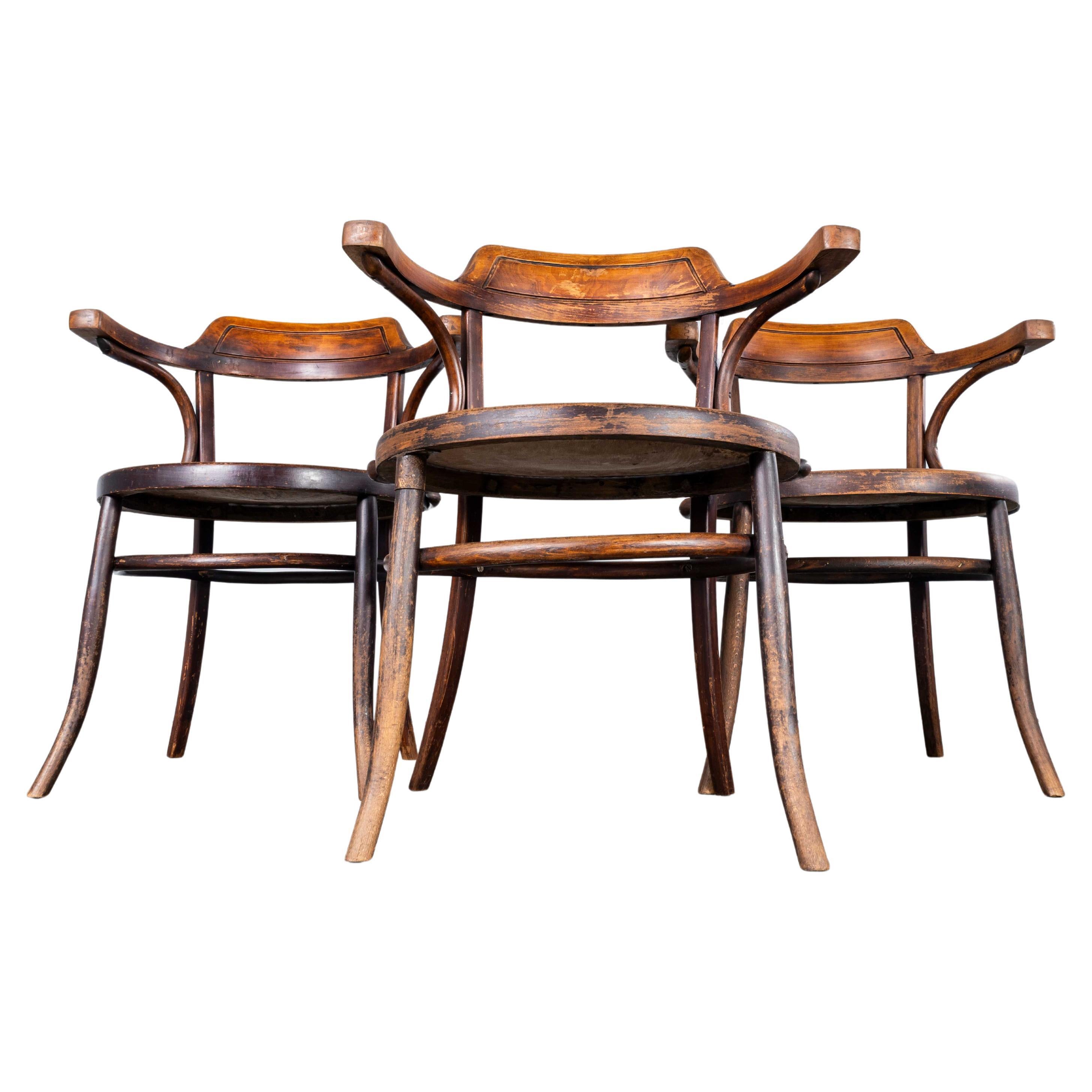 1910's Bentwood Oversize Hoop Arm Dining Chairs - Mundus - Set Of Three For Sale
