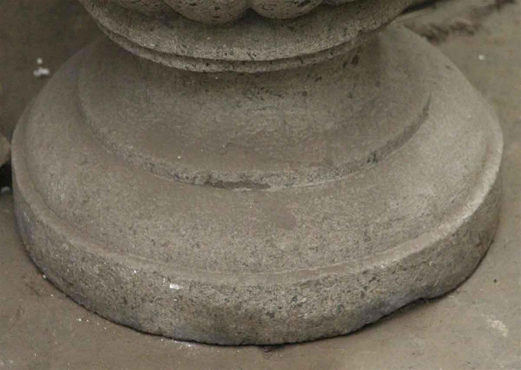 1910s Carved Gray Limestone Bird Fountain Urn In Fair Condition In New York, NY