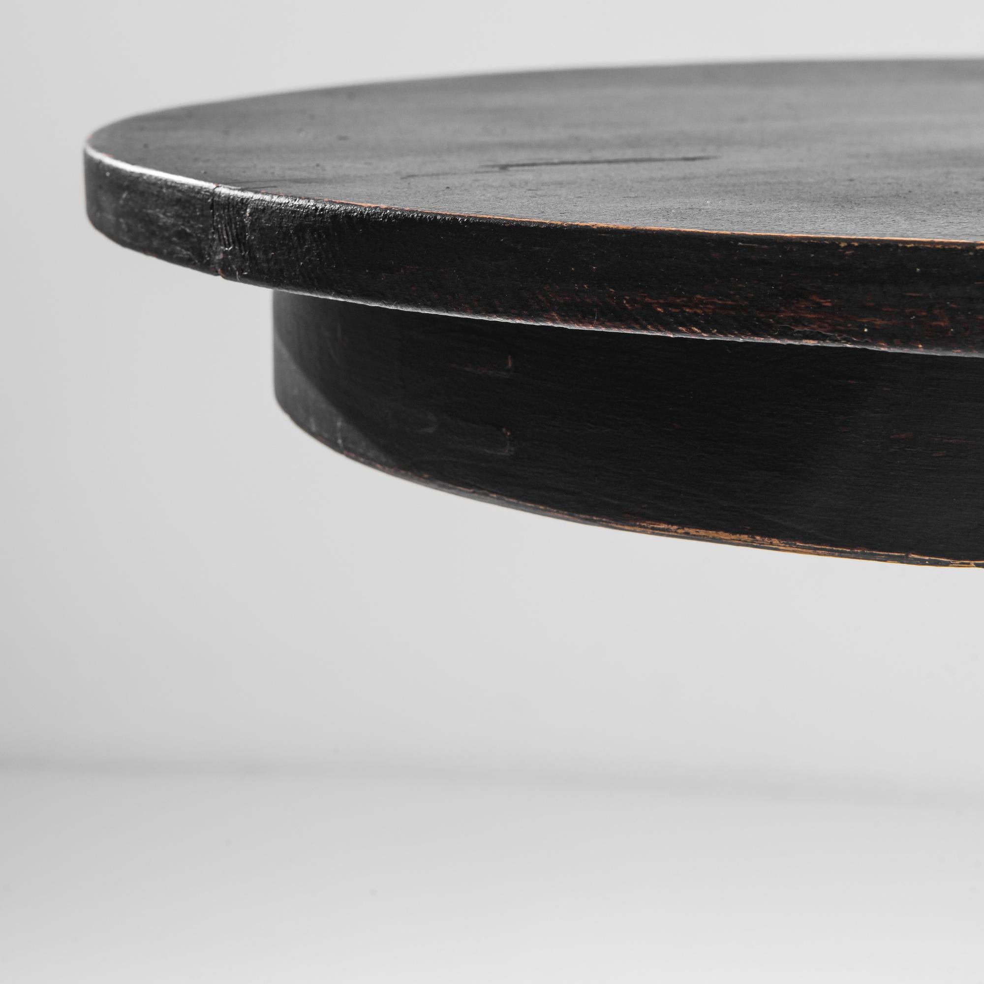 Early 20th Century 1910s, Central European Wood Black Patinated Side Table For Sale