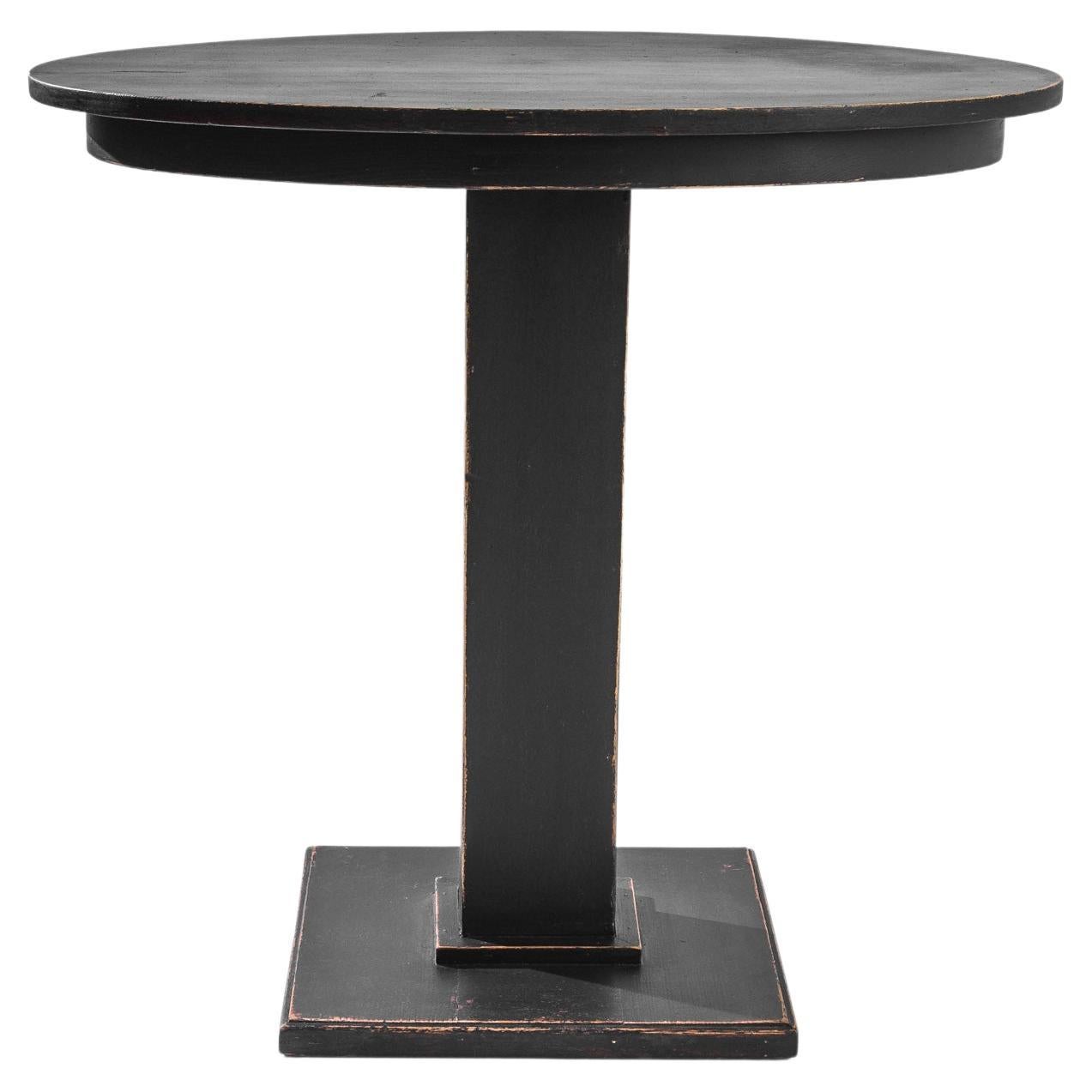 1910s, Central European Wood Black Patinated Side Table For Sale