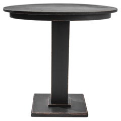 Antique 1910s, Central European Wood Black Patinated Side Table