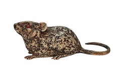 1910s Cold-Painted Small Bronze Mouse/Rat Figurine by Franz Bergmann, Austria