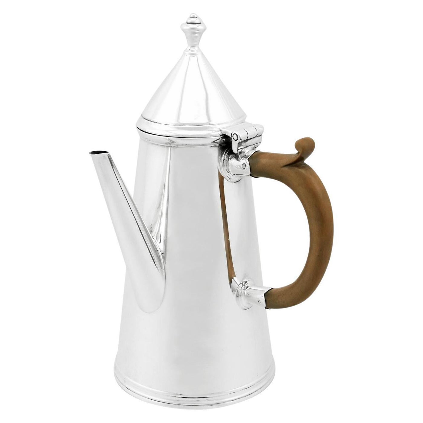 Caffettiera in argento sterling Crichton Brothers del 1910