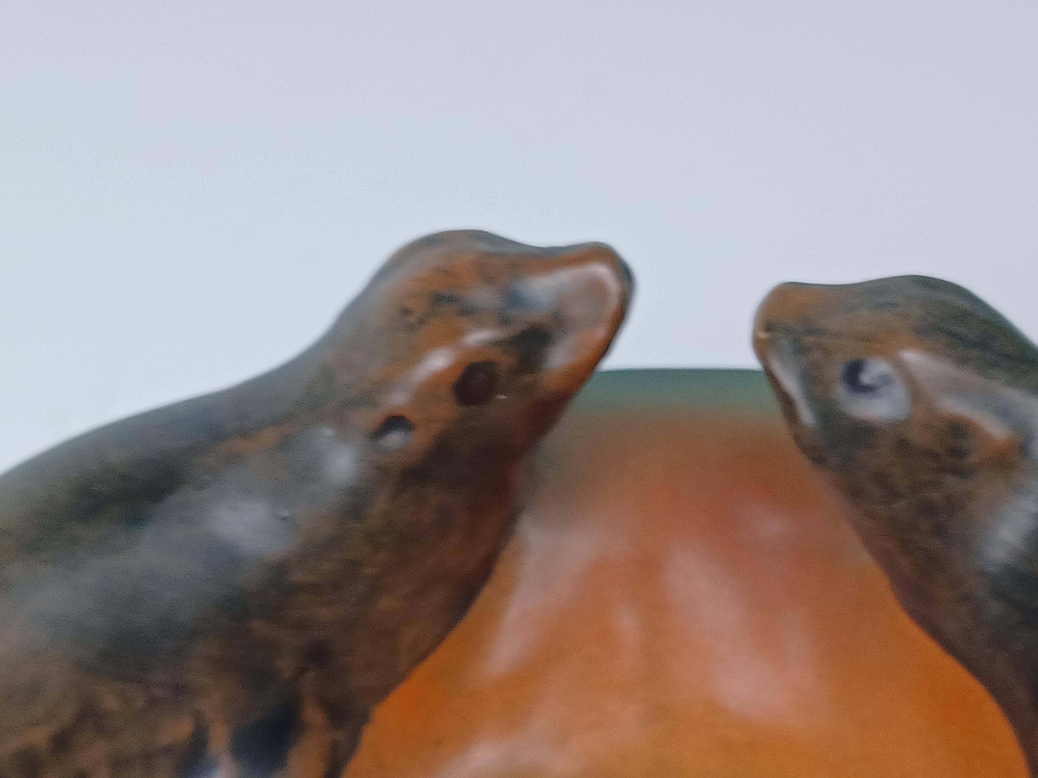 1910's Danish Art Nouveau Handcrafted Sealion Bowl - Ash Tray by P. Ipsens Enke For Sale 5