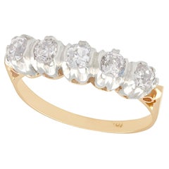 1910s Diamond and 15K Yellow Gold Five-Stone Engagement Ring