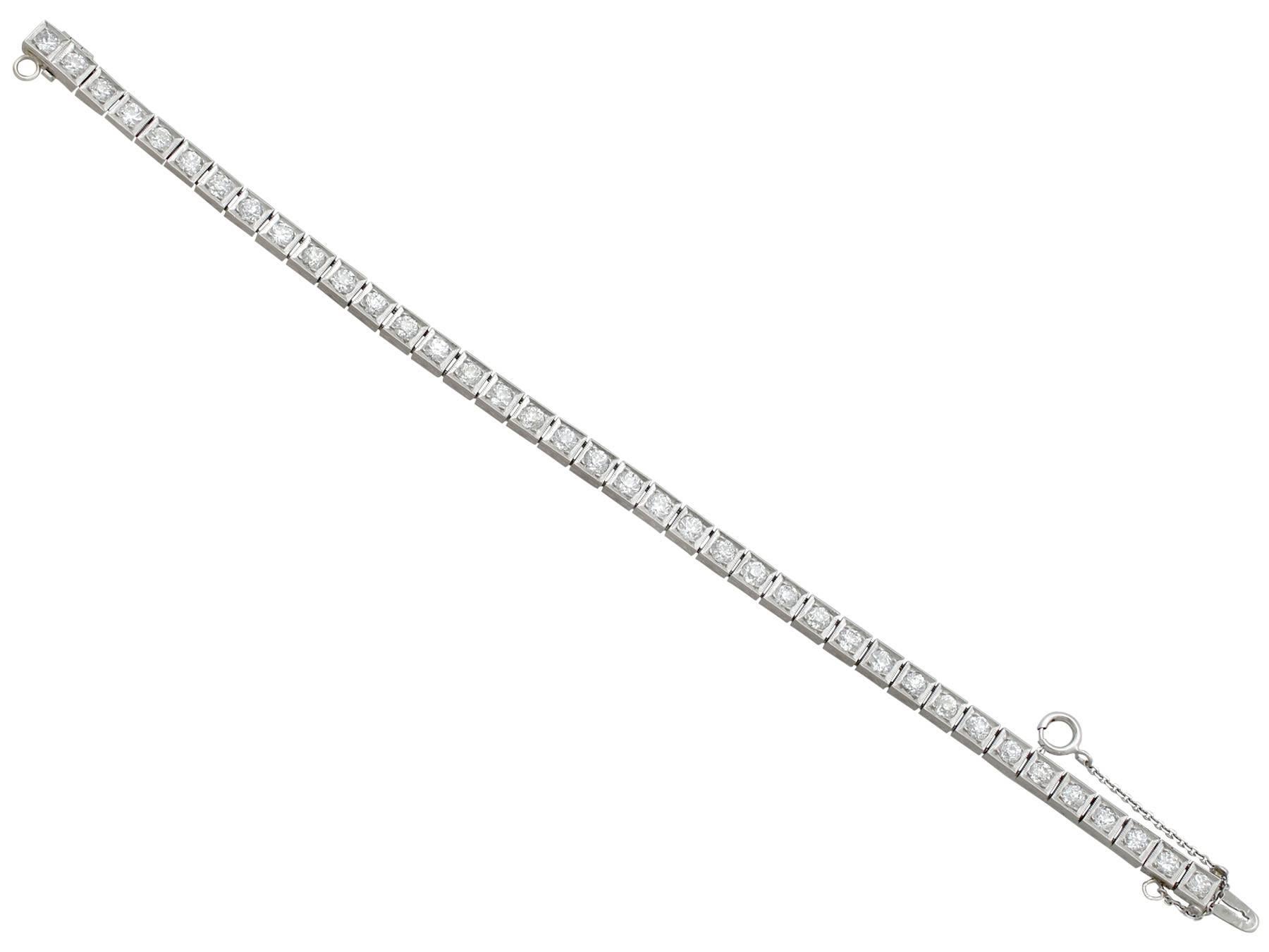 1910s Diamond and Platinum Line Bracelet 1