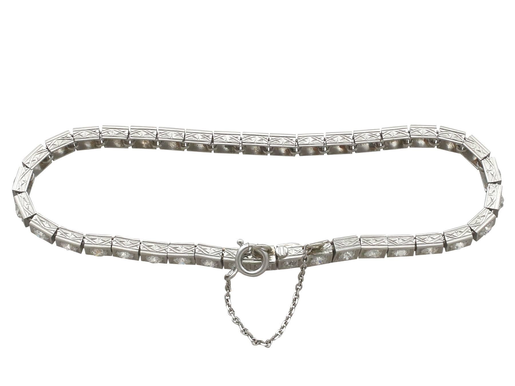 1910s Diamond and Platinum Line Bracelet 3