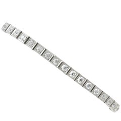 1910s Diamond and Platinum Line Bracelet