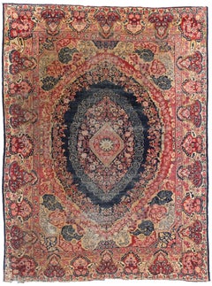 1910's Distressed Antike Persische Mahal Teppich mit traditionellen Stil