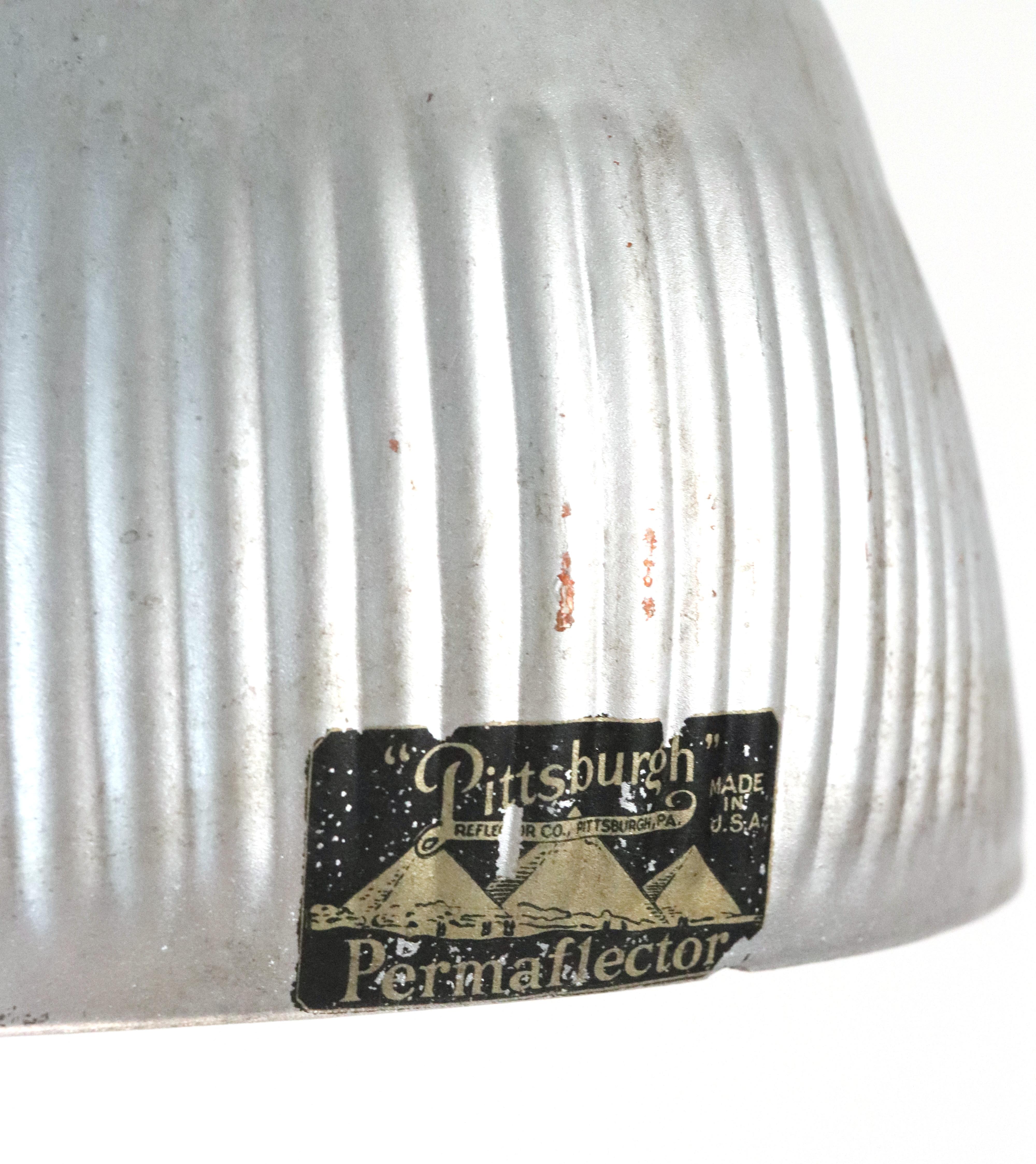 1910s Double X-Ray Glass Shade Brass Pole Pendant Light For Sale 5