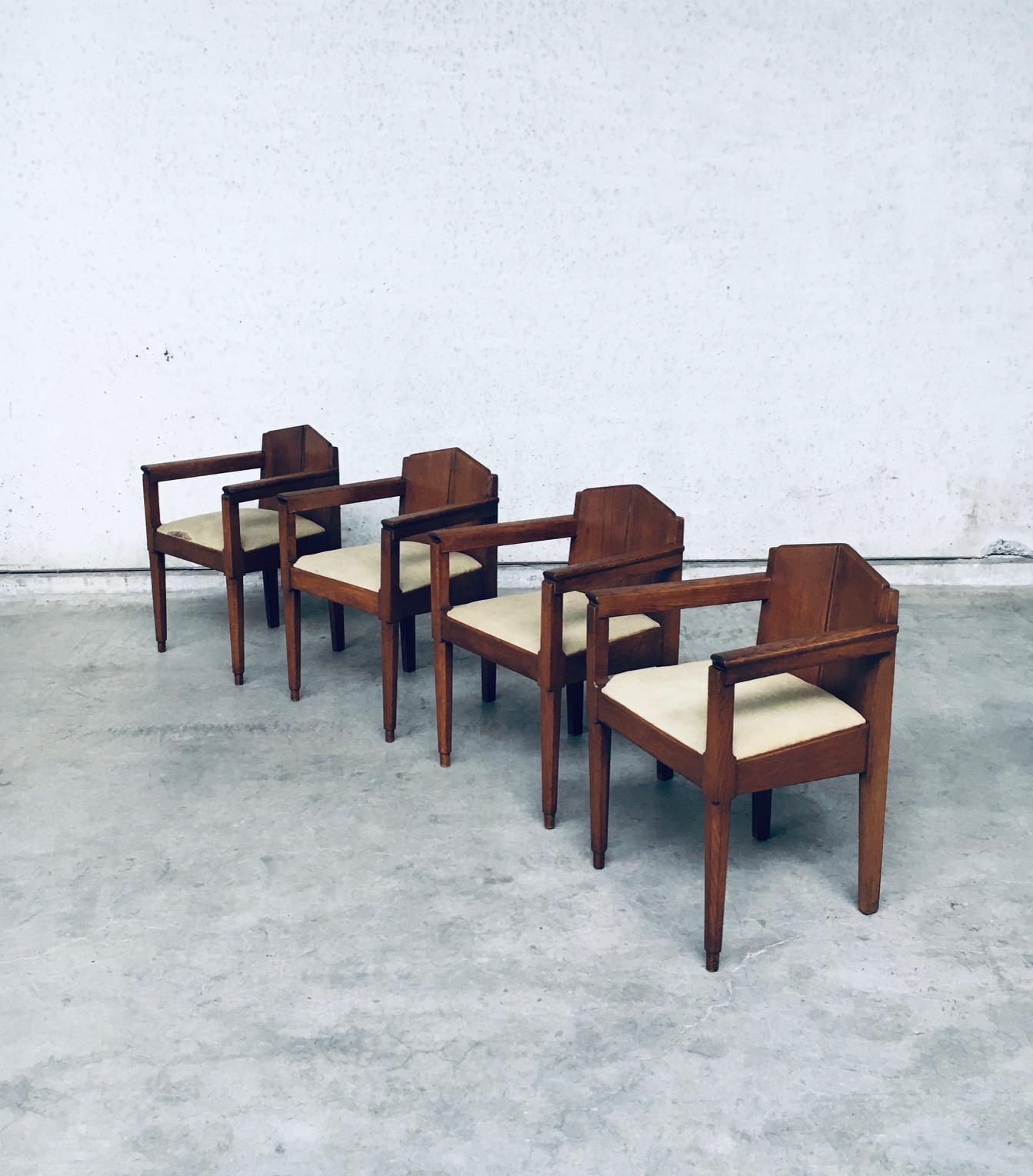 Other 1910's Dutch Modernism Design Amsterdam School Dining Chair set For Sale