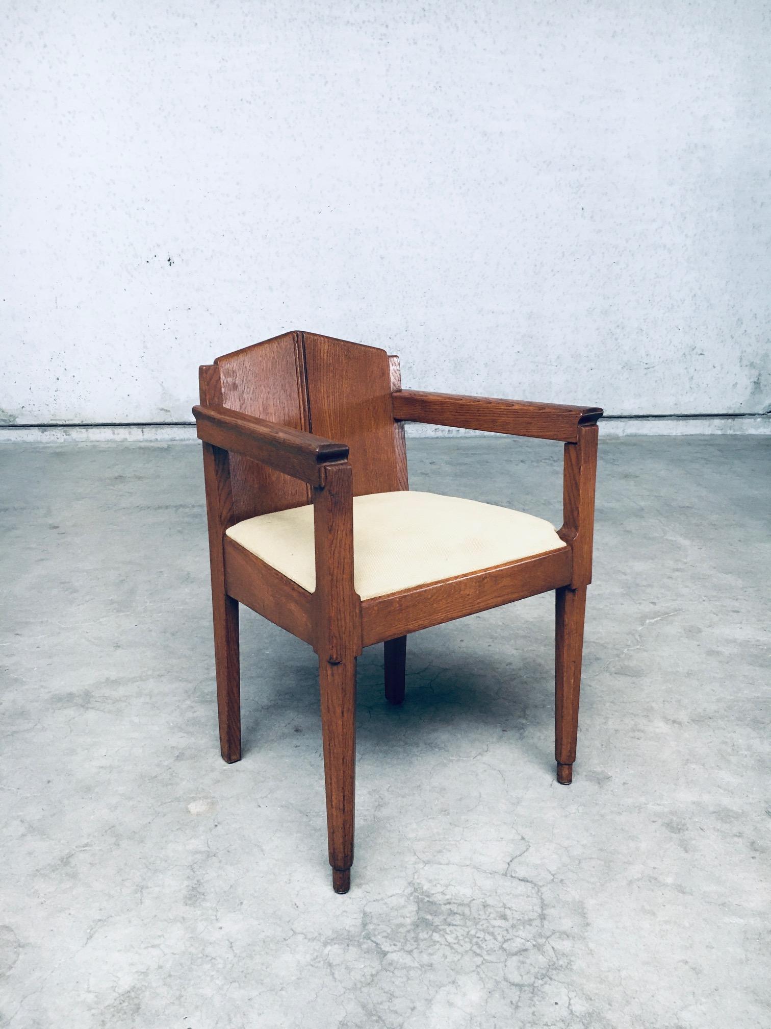 1910's Dutch Modernism Design Amsterdam School Dining Chair set For Sale 1