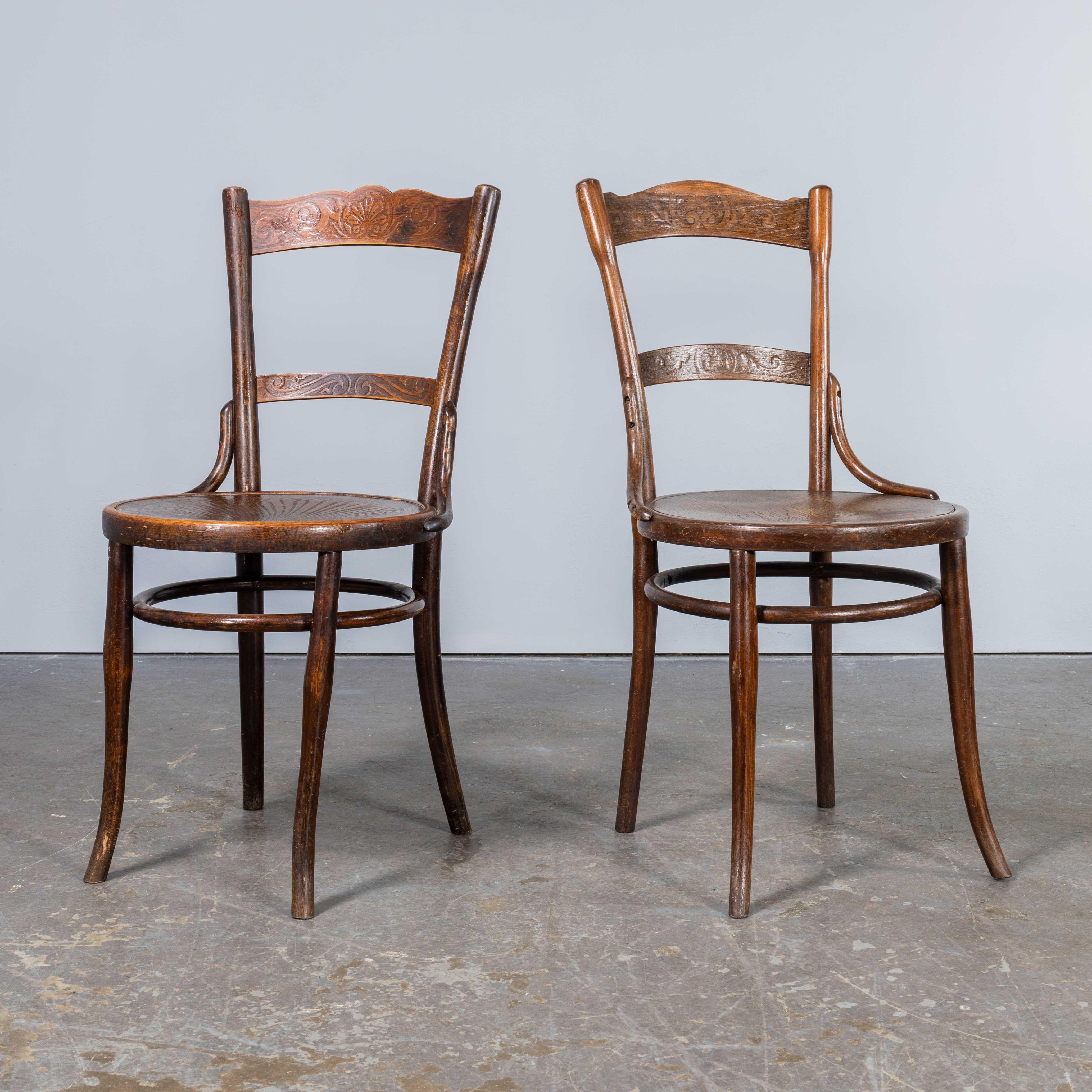 1910's Early Debrecen Bentwood Dining Chairs - Paar 3