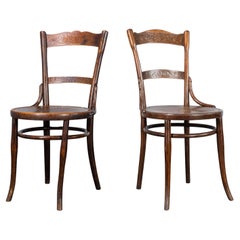 Antique 1910's Early Debrecen Bentwood Dining Chairs - Pair