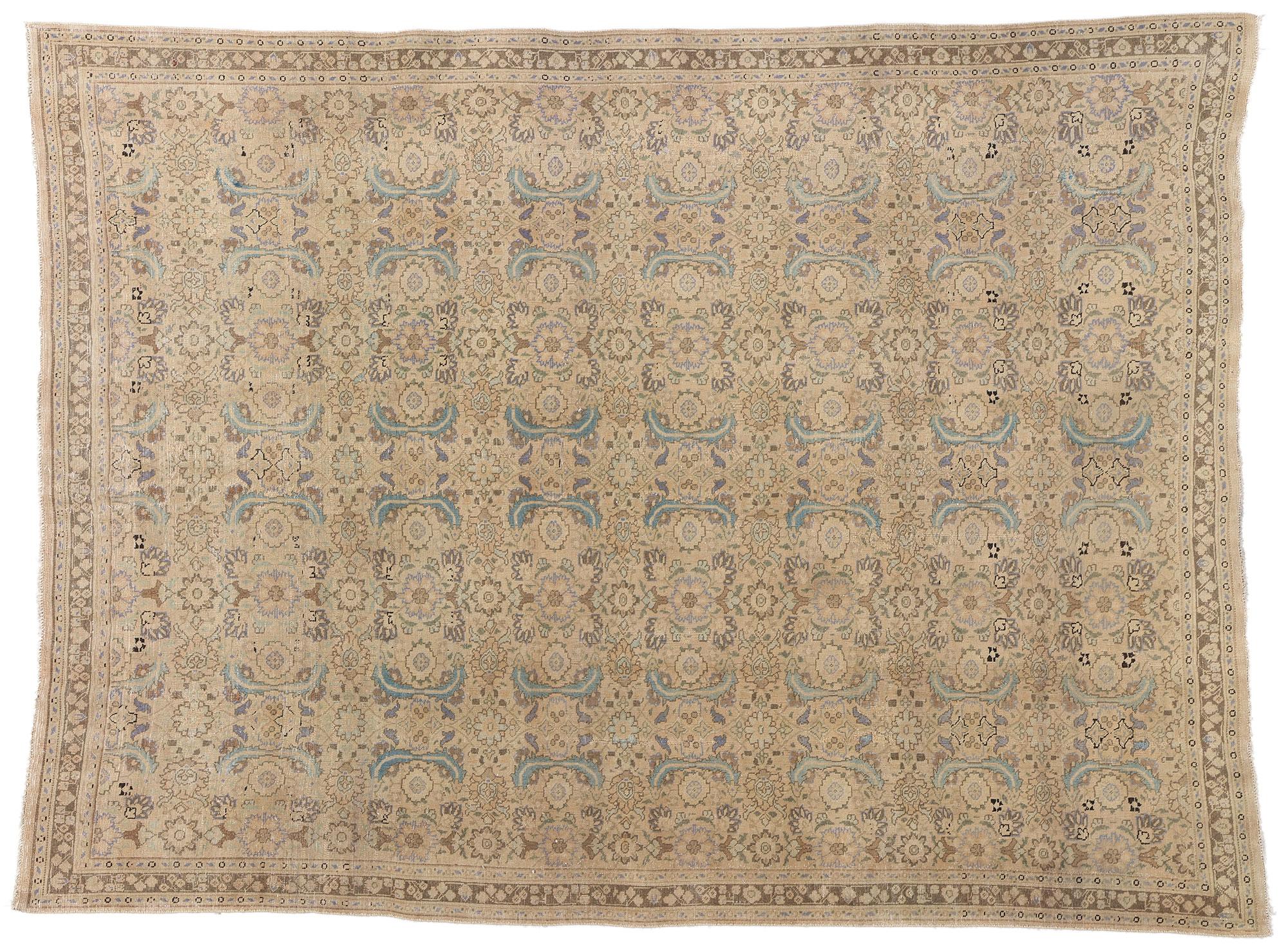 Tappeto Tabriz persiano del 1910 in stile moderno, tonalità della terra in vendita 2