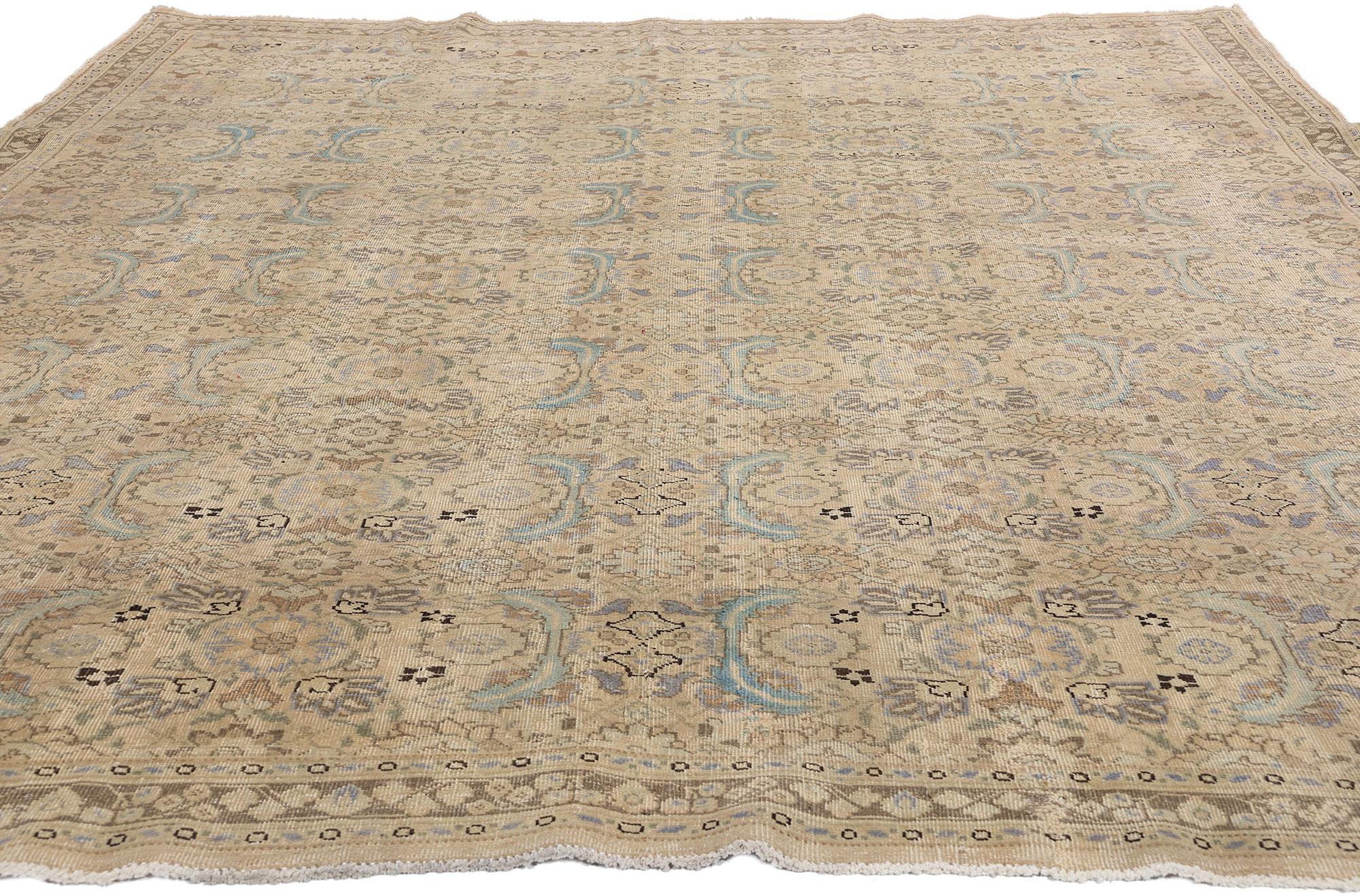 Coloniale spagnolo Tappeto Tabriz persiano del 1910 in stile moderno, tonalità della terra in vendita